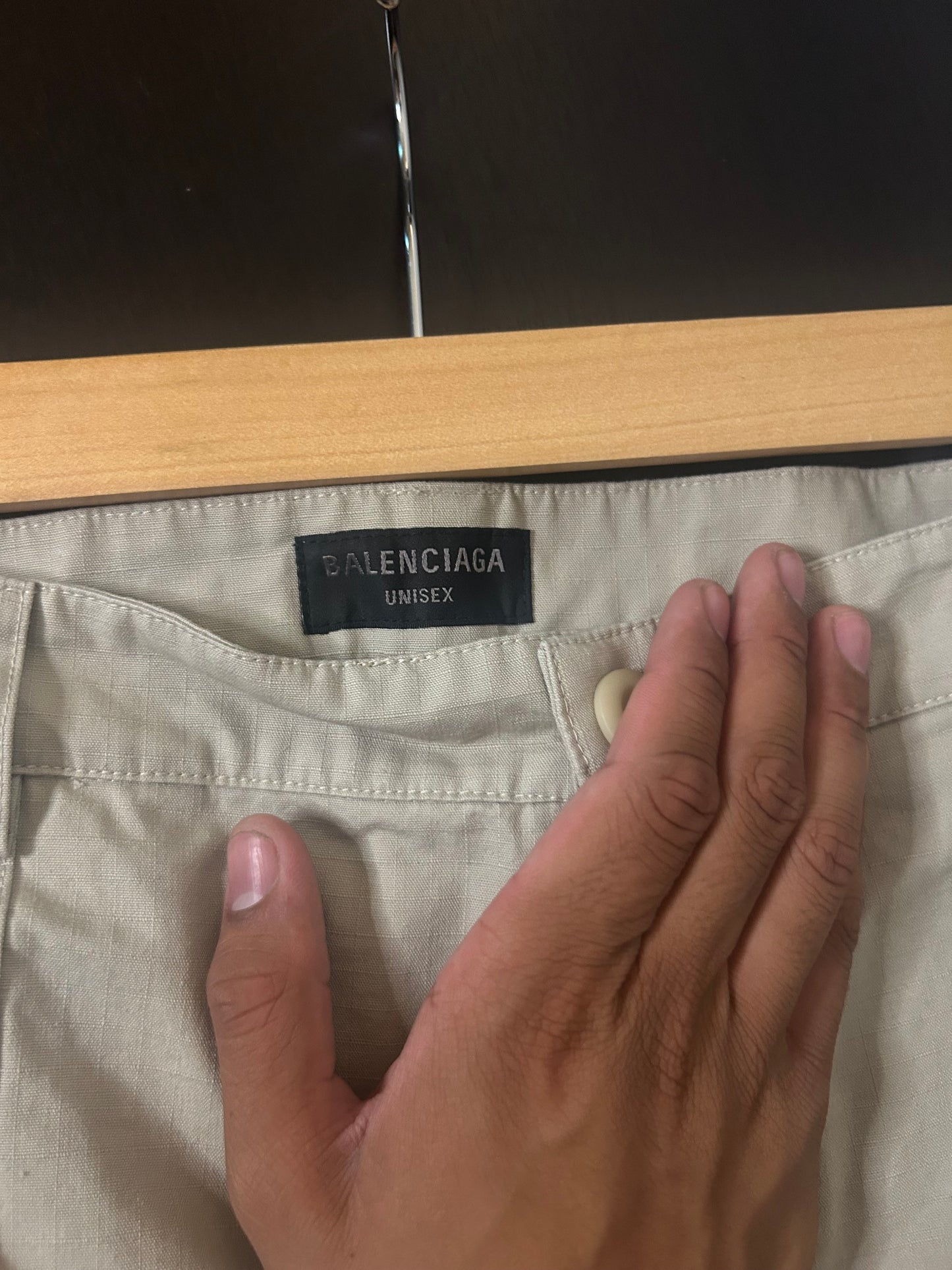 Balenciaga Tan Flared Convertible Cargo Pants