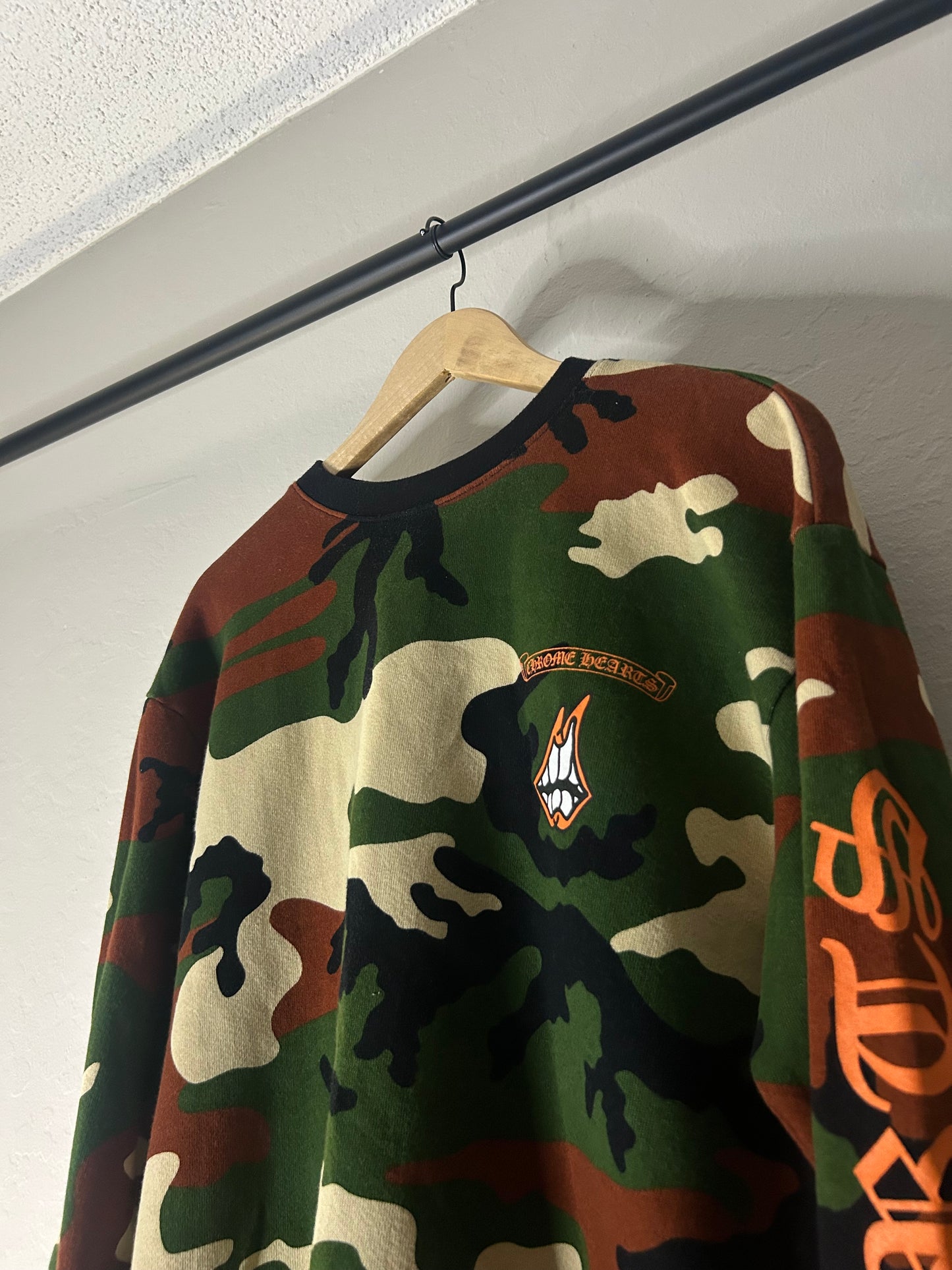 Chrome Hearts Matty Boy Camo Caution Crewneck