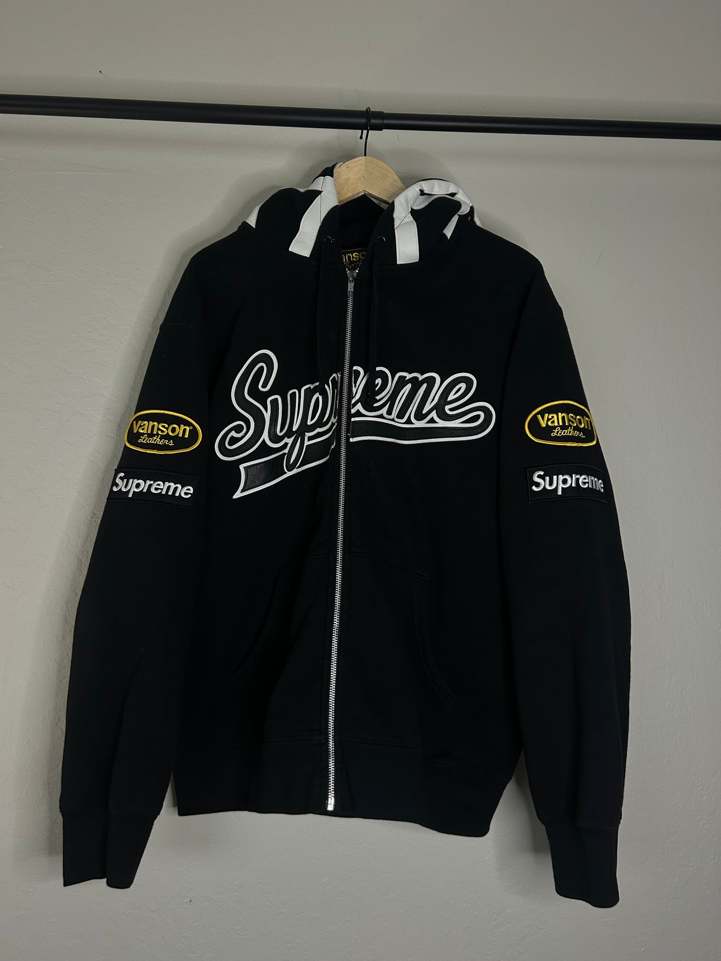 Black Supreme Vanson Web Zip up Hoodie