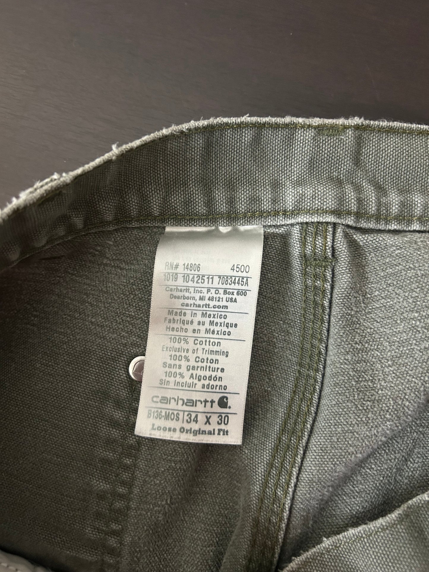 Carhartt Distressed Green Double Knees