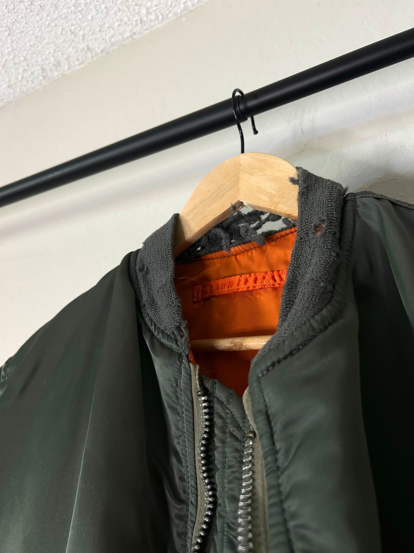 Vintage 90s Reversible Green/Orange Bomber Jacket