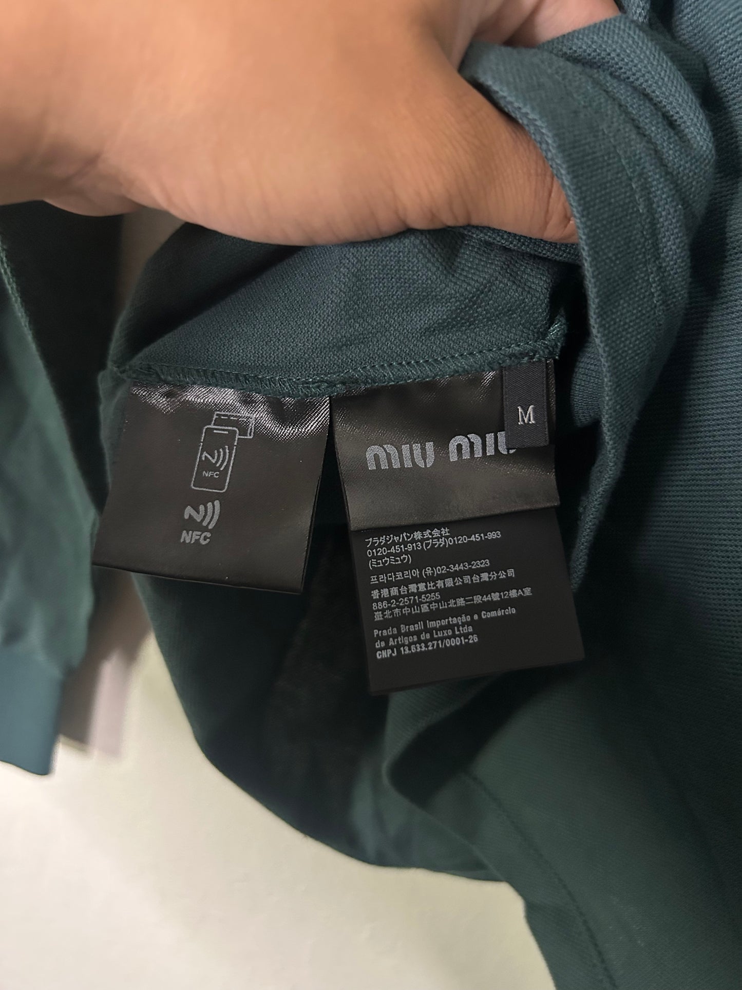 Miu Miu Green Longsleeve Polo