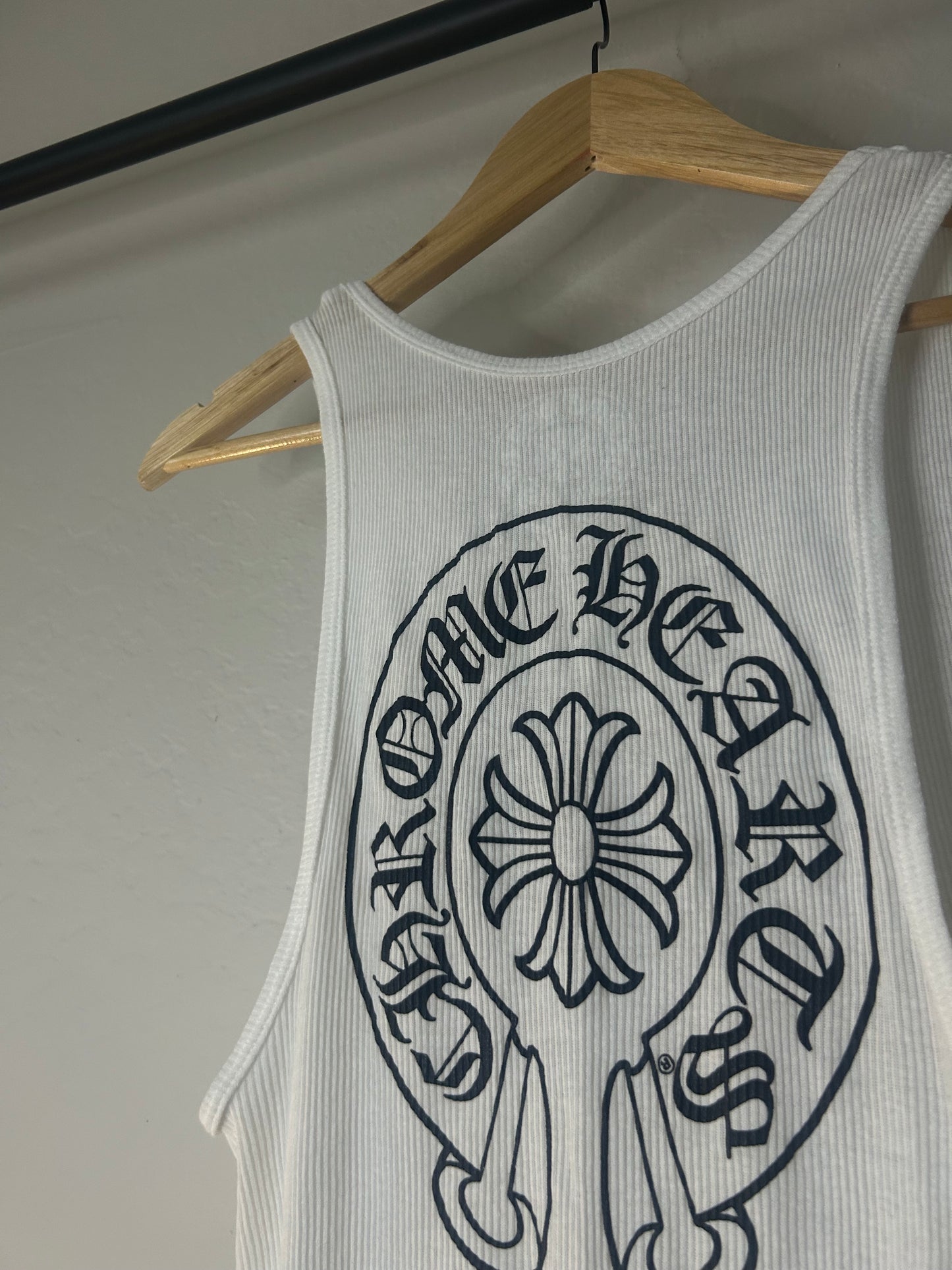 Chrome Hearts White Horseshoe Tank Top