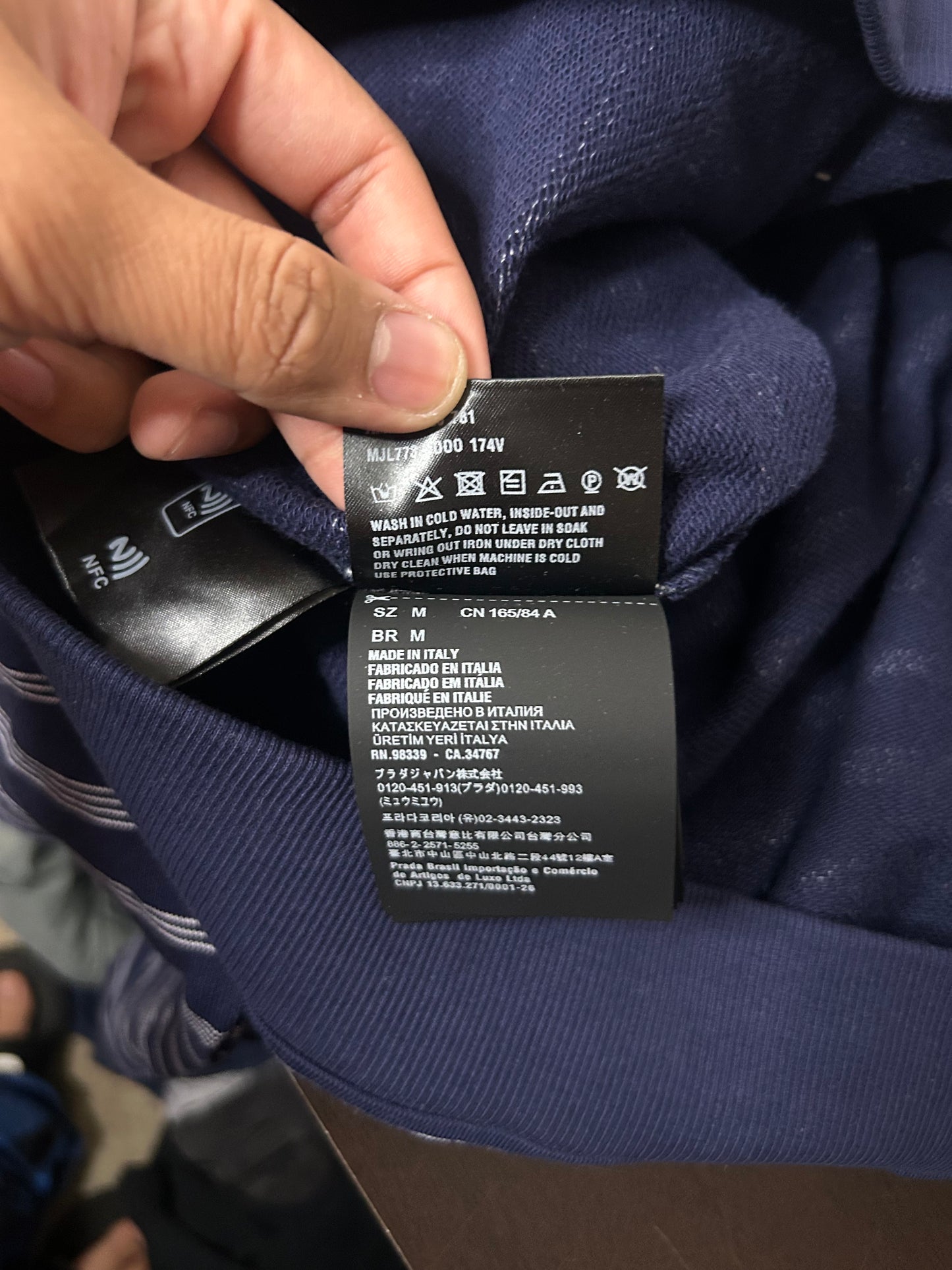 Miu Miu Navy Striped Quarter Zip