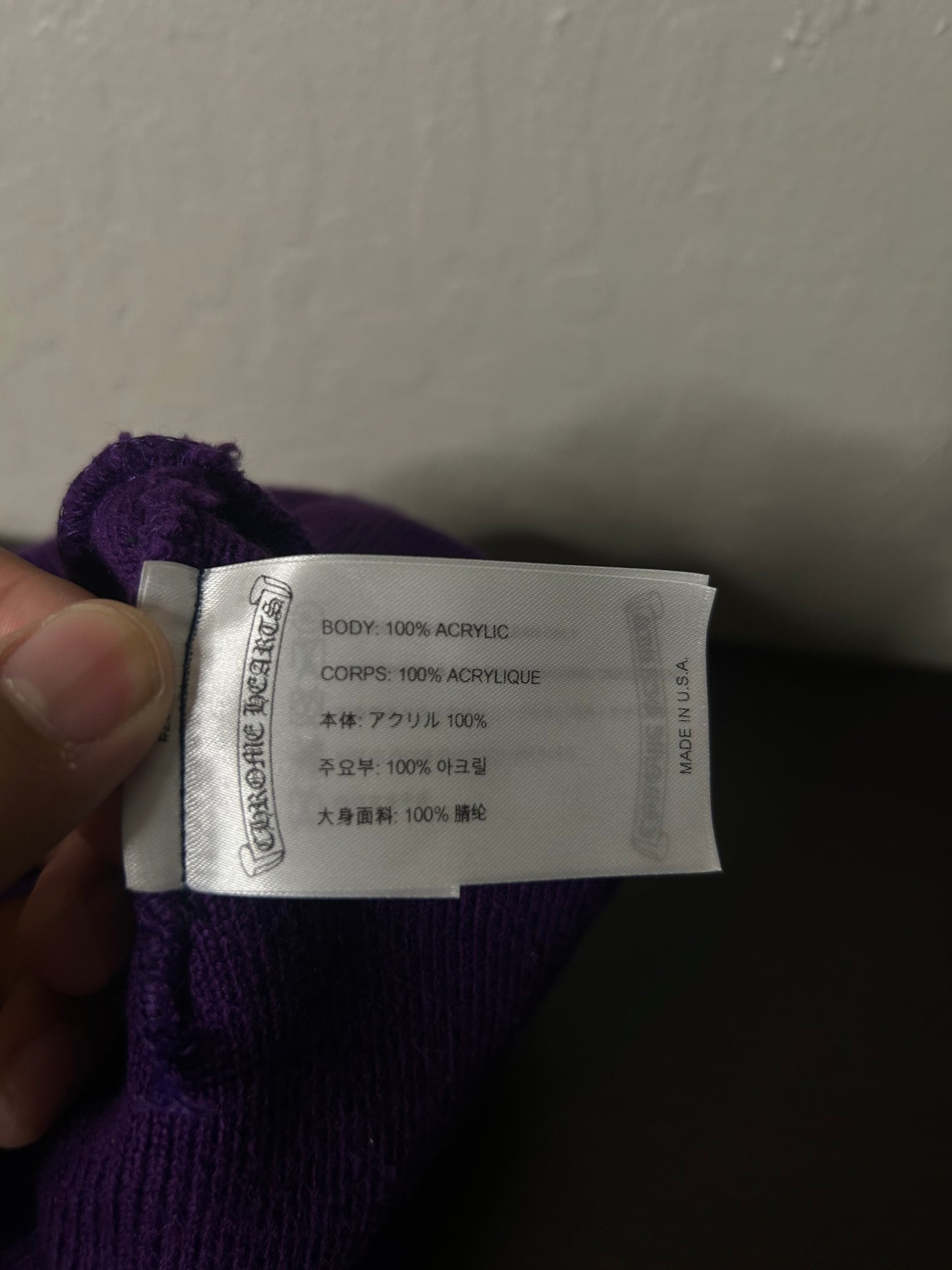 Purple and Orange Chrome Hearts Beanie
