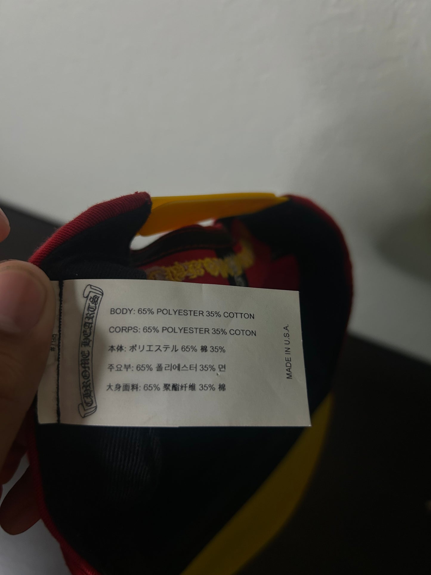 Chrome Hearts Red and Yellow Baseball Cap