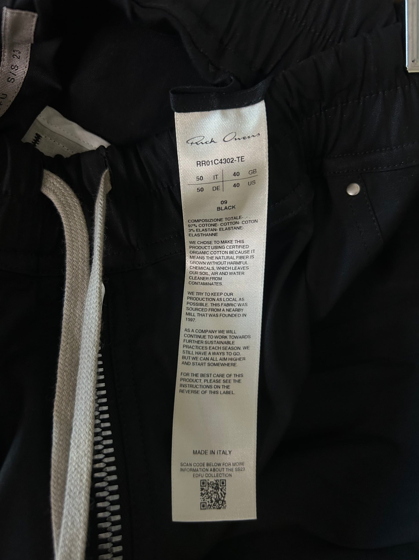 Rick Owens Cargo Bela Pants S/S 23