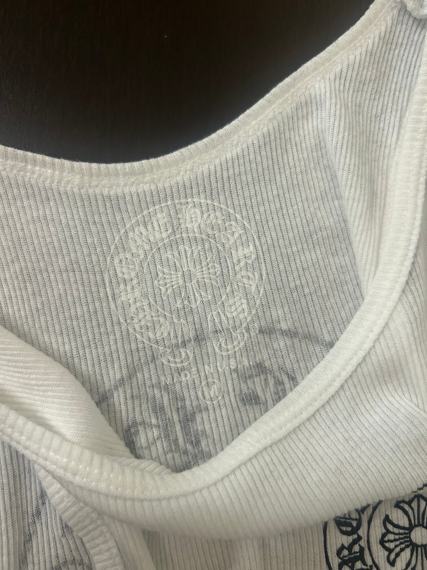 Chrome Hearts White Horseshoe Tank Top
