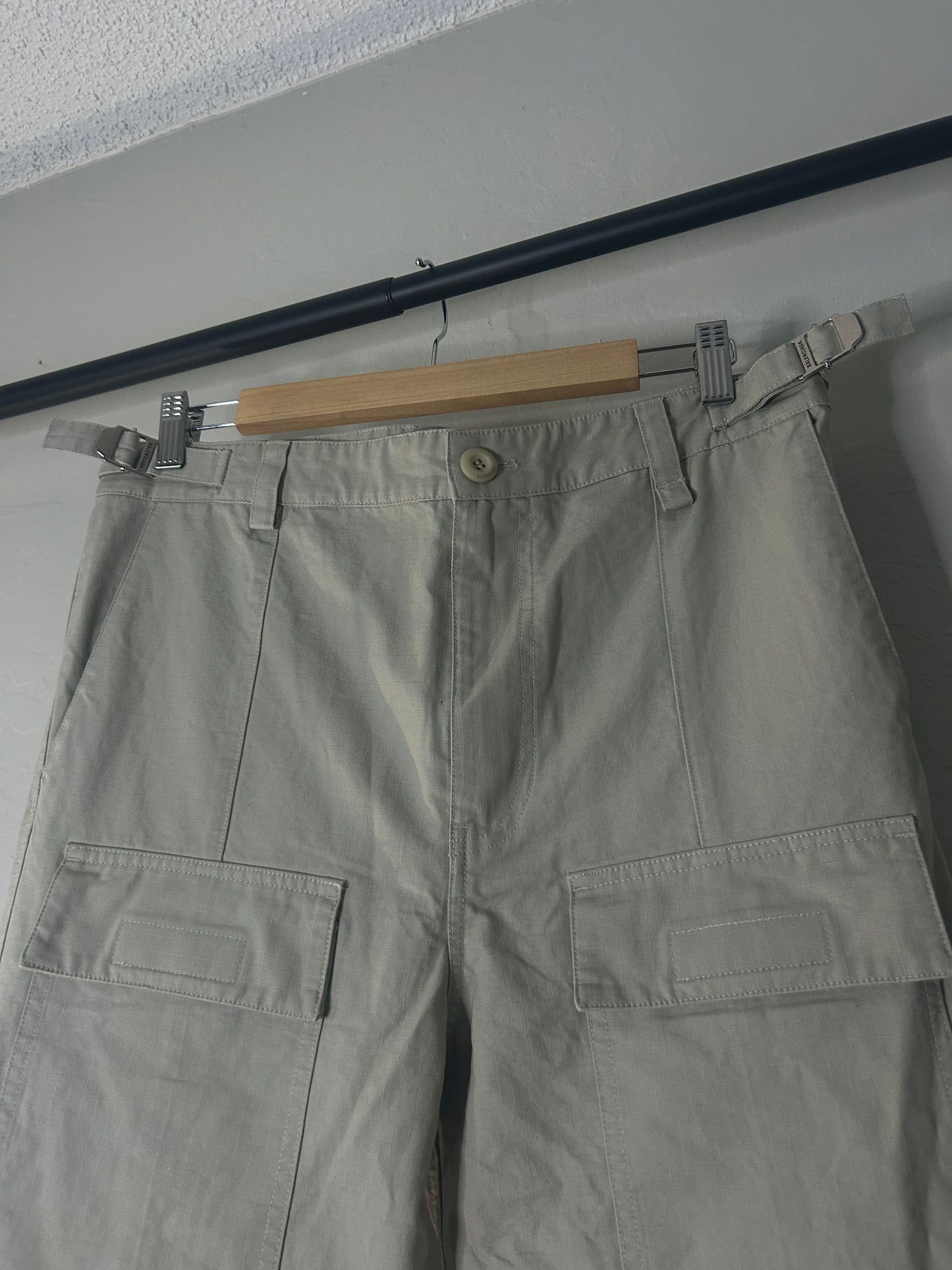 Balenciaga Tan Flared Convertible Cargo Pants