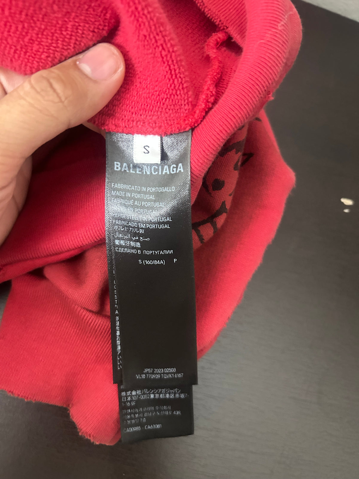 Balenciaga Red Tattoo Zip Up Hoodie