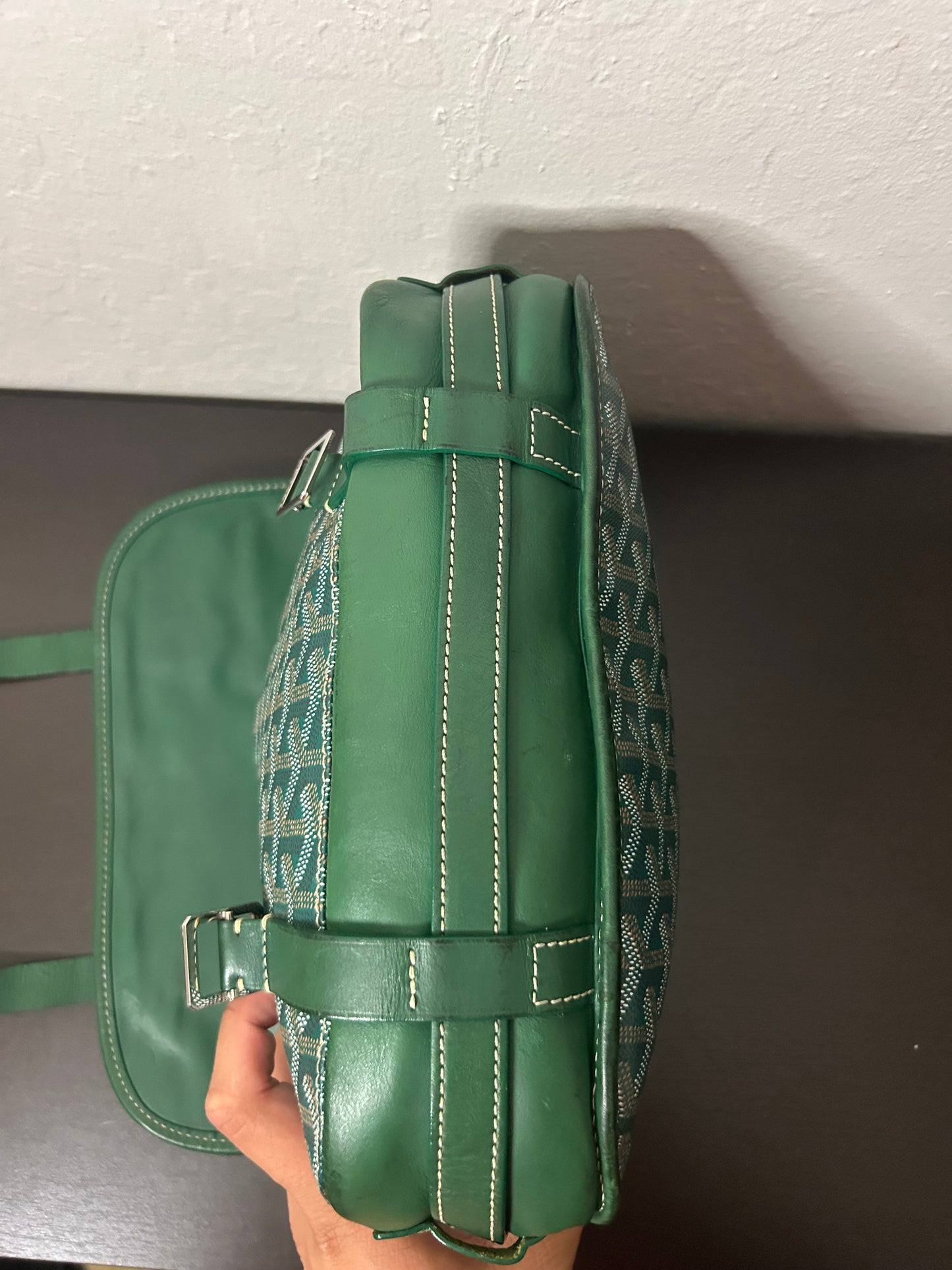 Goyard Green Belvedere MM Messenger Bag