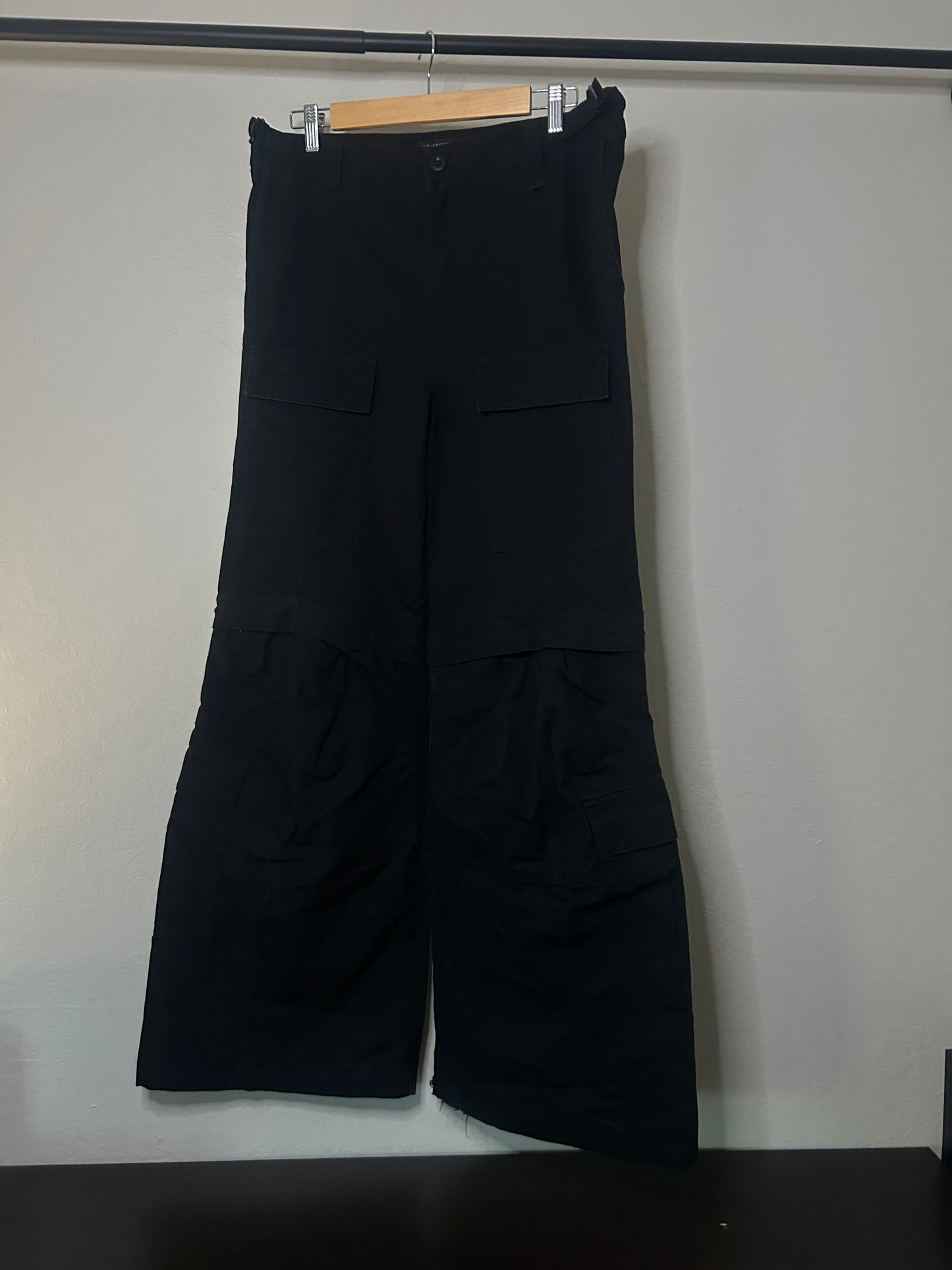 Balenciaga Black Flared Convertible Cargo Pants