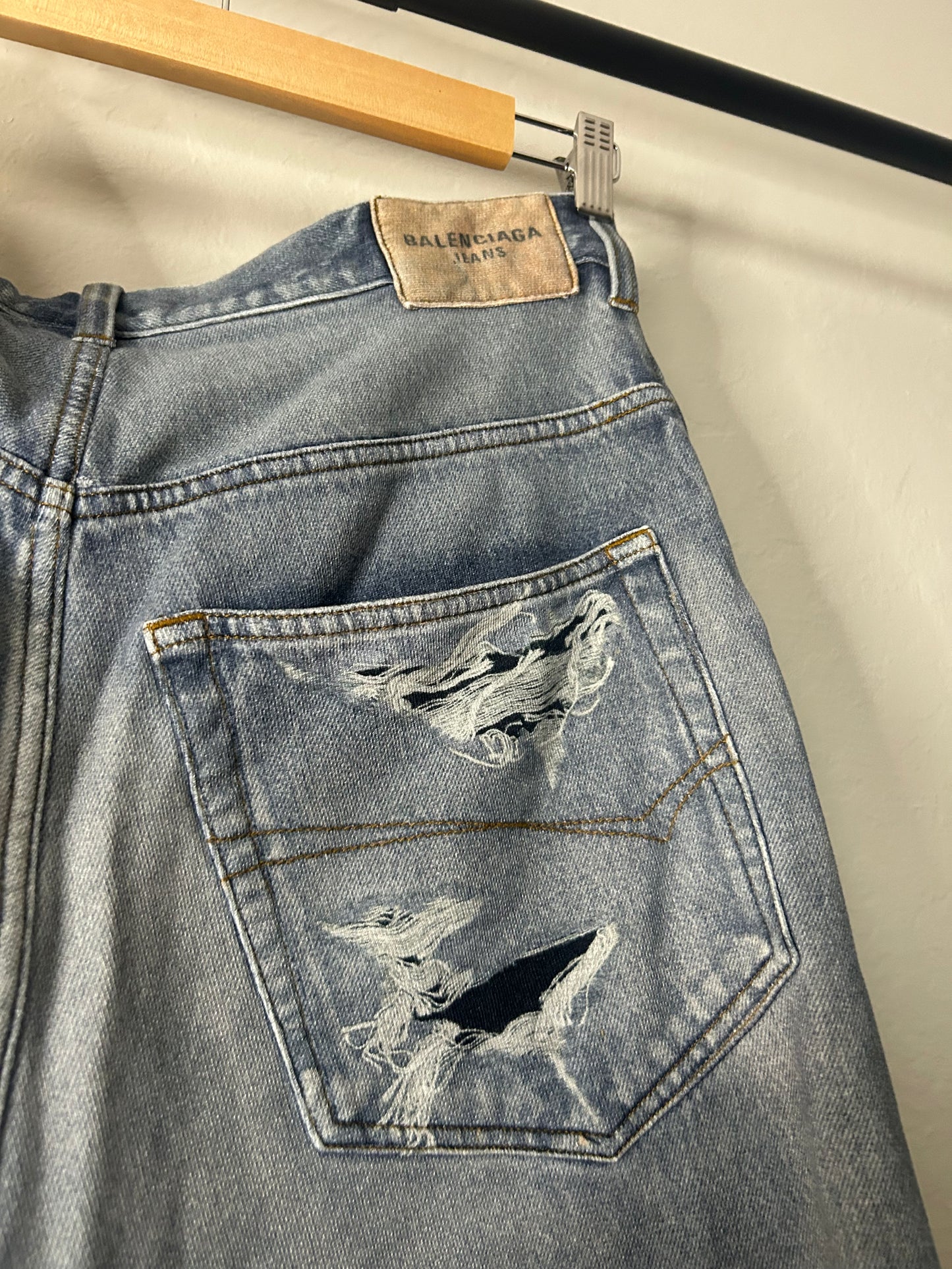 Balenciaga Trompe L’oeil Blue Jean Sweatpants