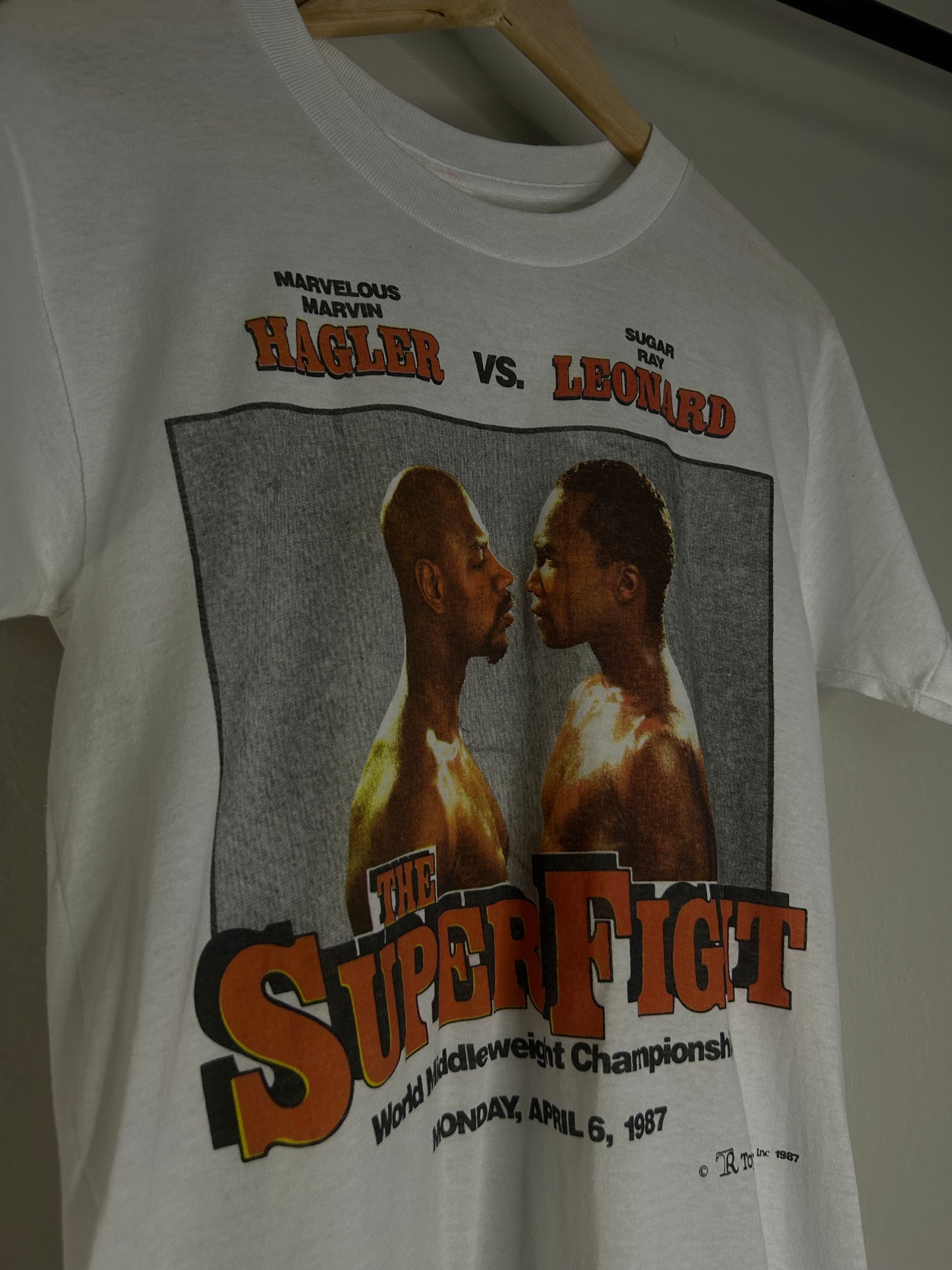 Vintage 80s Leonard vs Hagler Boxing Tee