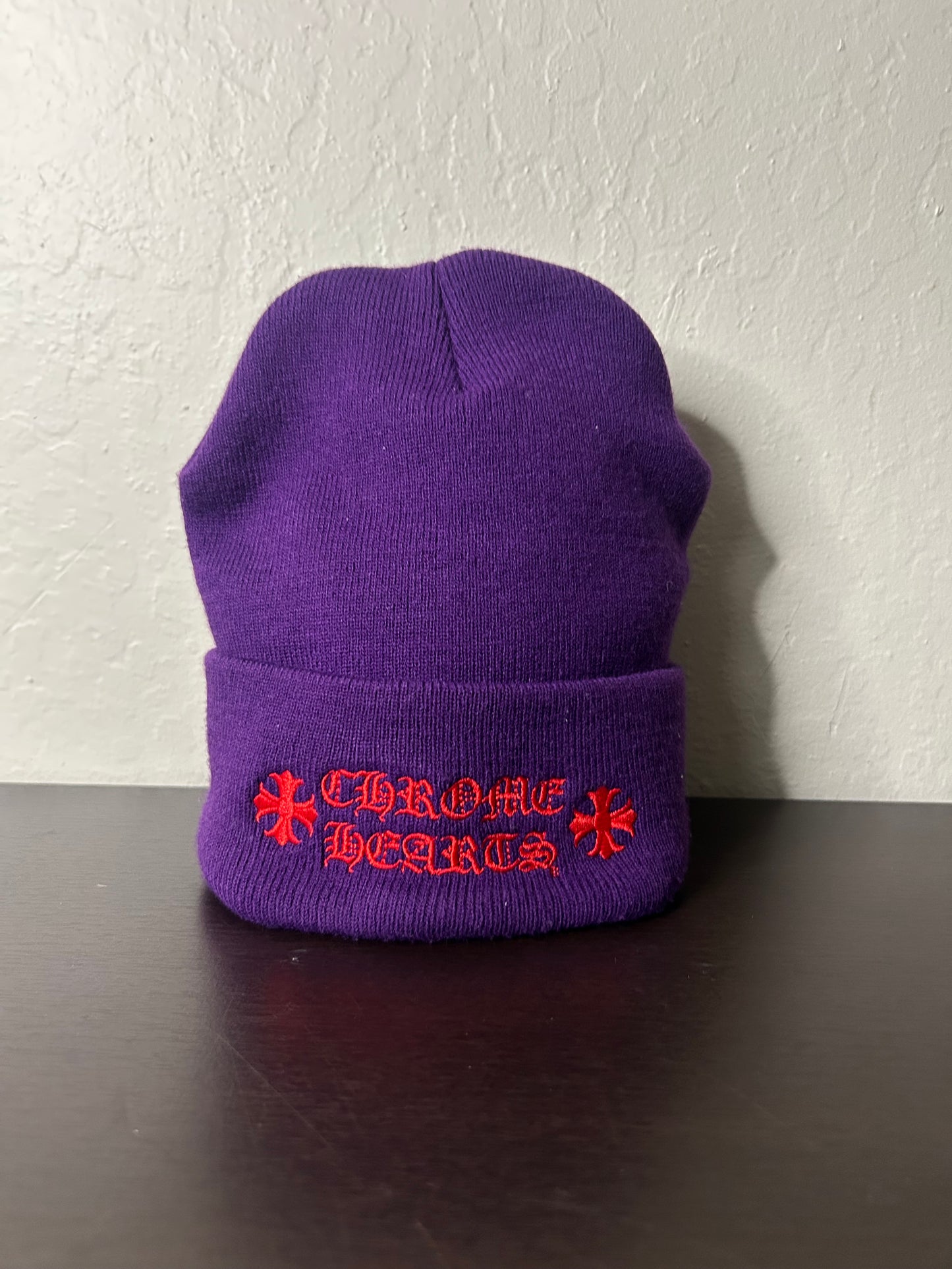 Purple and Orange Chrome Hearts Beanie