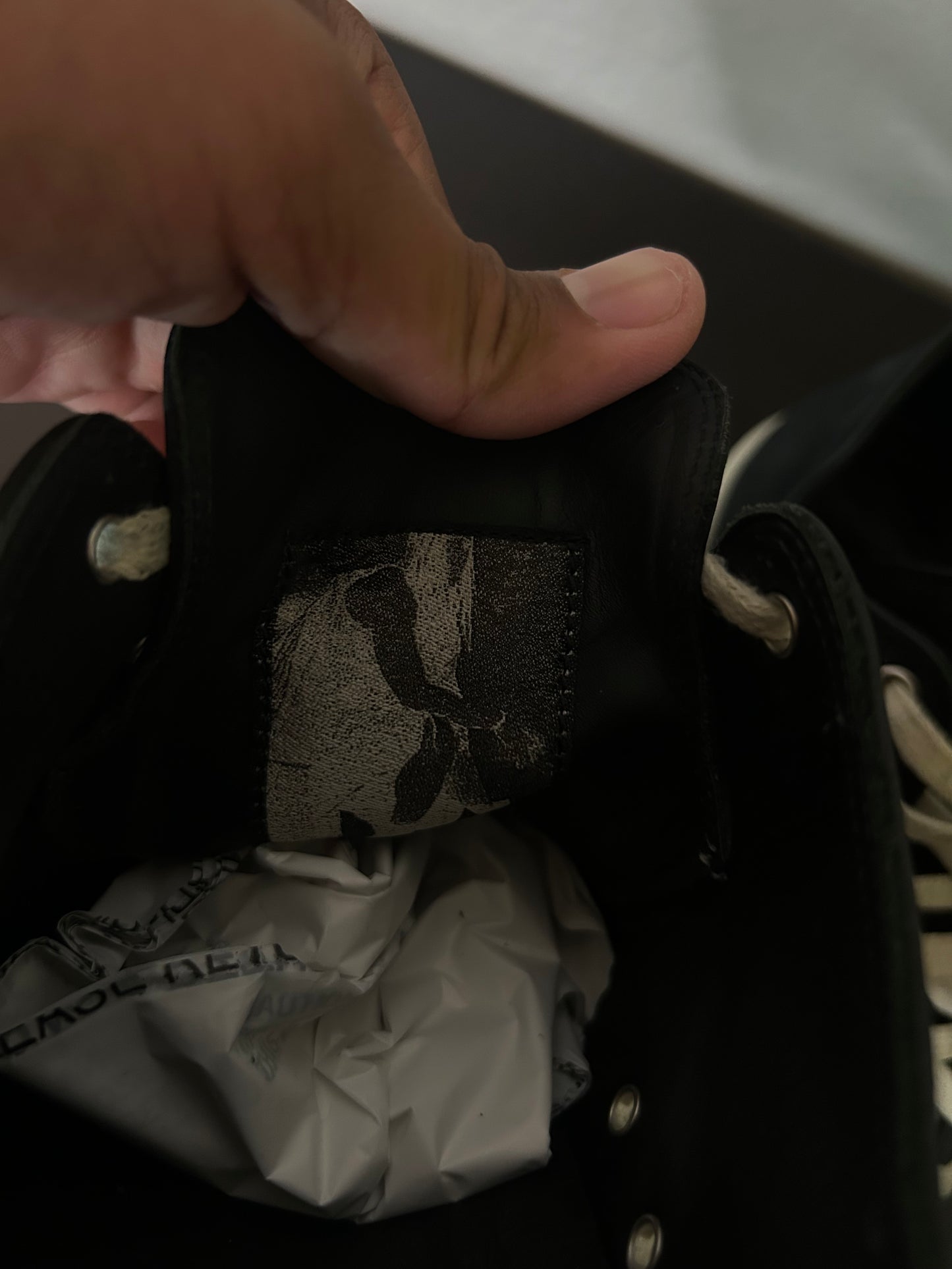 Rick Owens Black Tumbled Leather Ramones