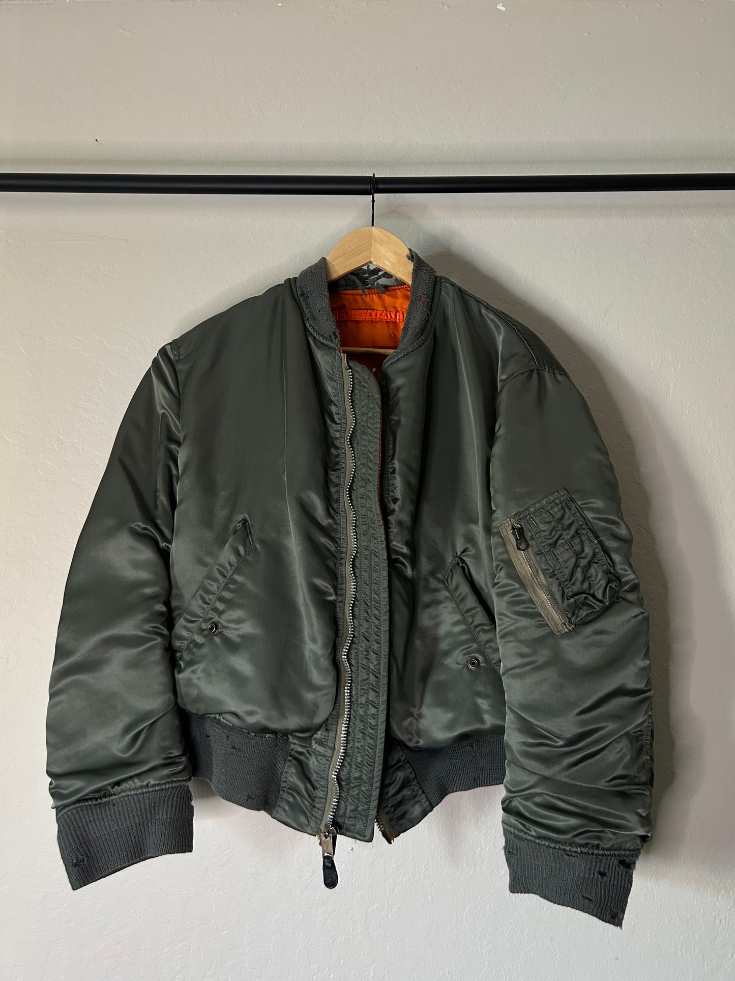 Vintage 90s Reversible Green/Orange Bomber Jacket