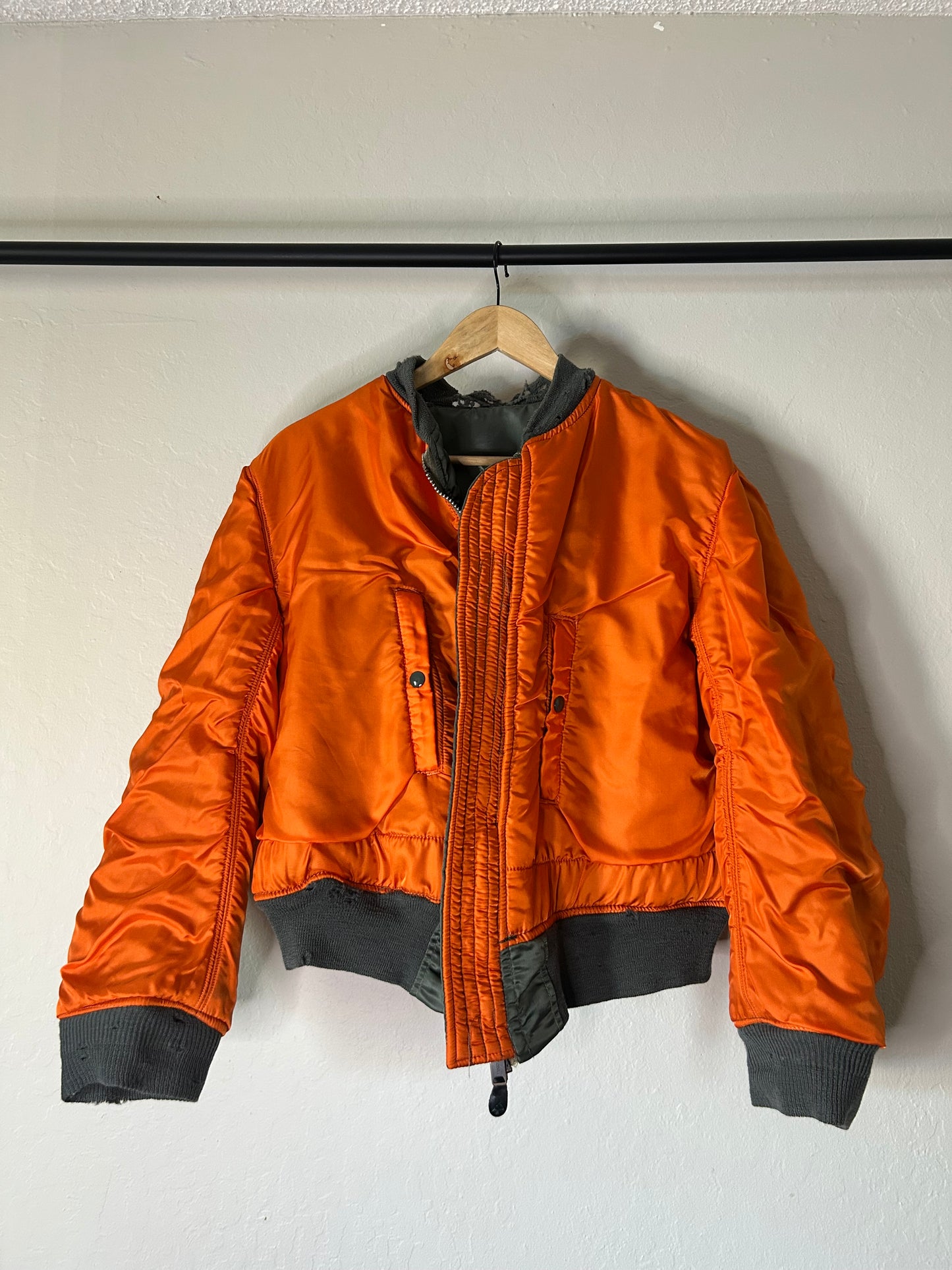 Vintage 90s Reversible Green/Orange Bomber Jacket