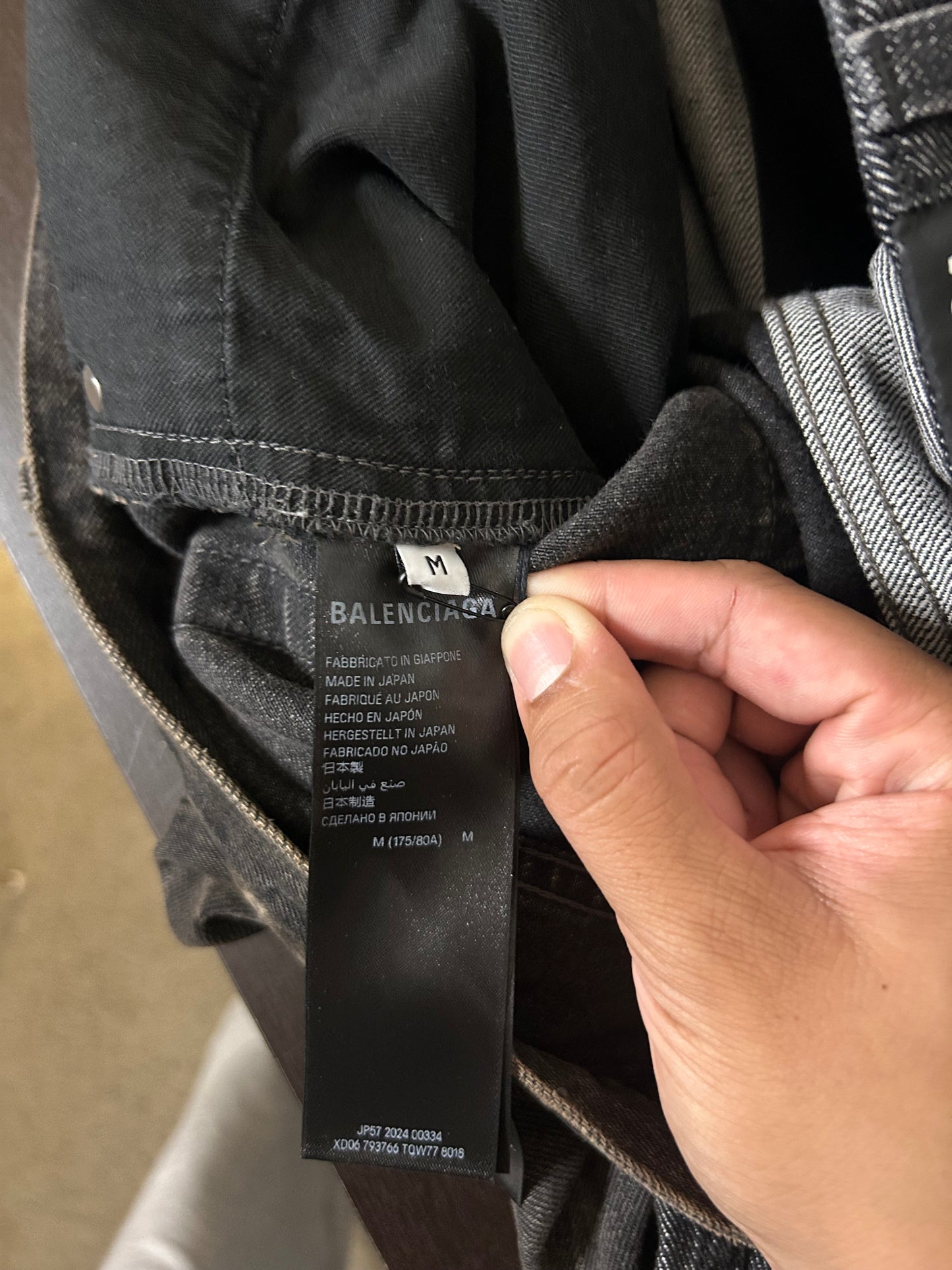 Balenciaga Black Split Hybrid Denim
