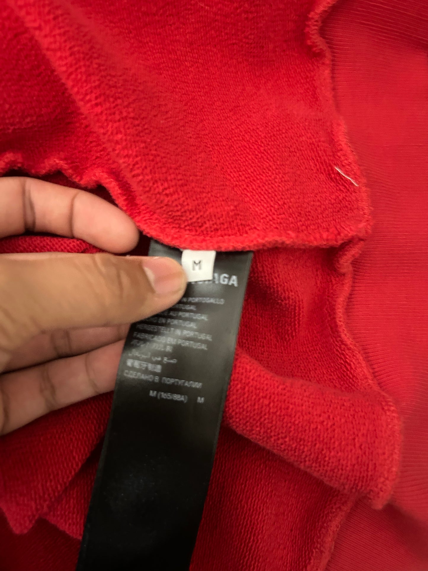 Red Balenciaga Stencil Zip Up