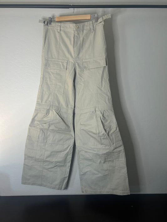 Balenciaga Tan Flared Convertible Cargo Pants
