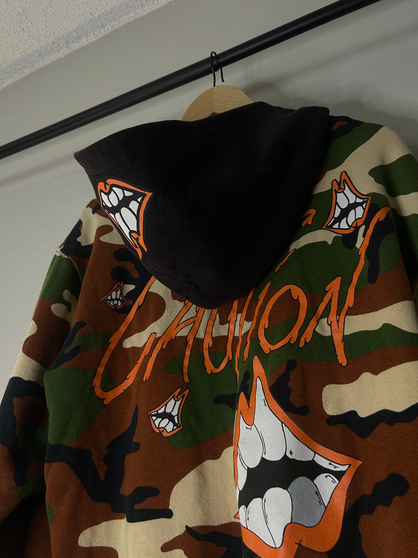 Chrome Hearts Matty Boy Caution  Camo Zip Up Hoodie