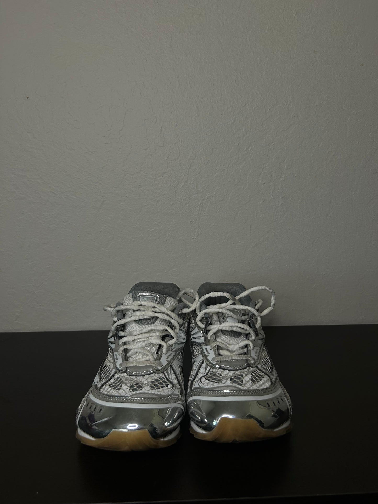 Bottega Veneta White and Silver Orbit Sneaker