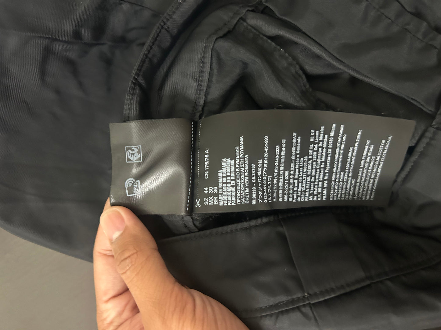 Prada Nylon Triangle Long Shorts