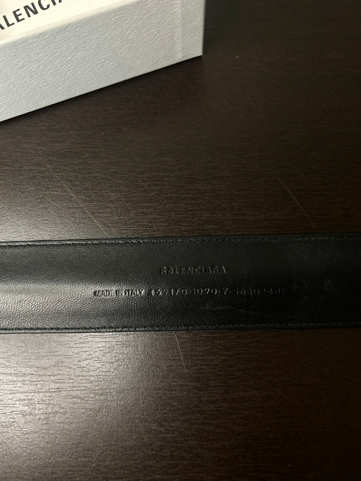 Balenciaga Black Leather Slap Bracelet
