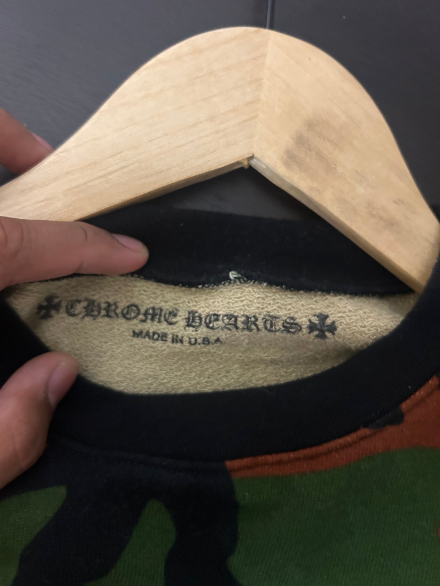 Chrome Hearts Matty Boy Camo Caution Crewneck