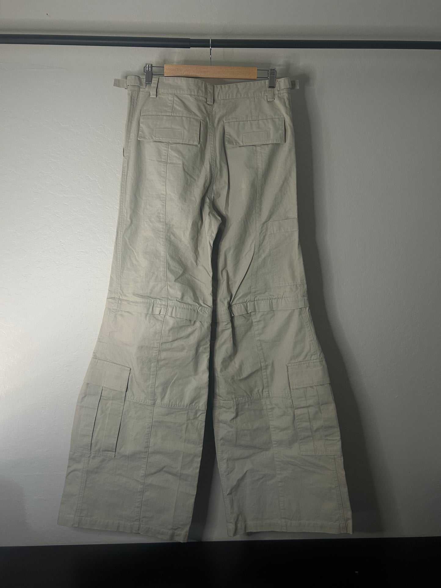 Balenciaga Tan Flared Convertible Cargo Pants