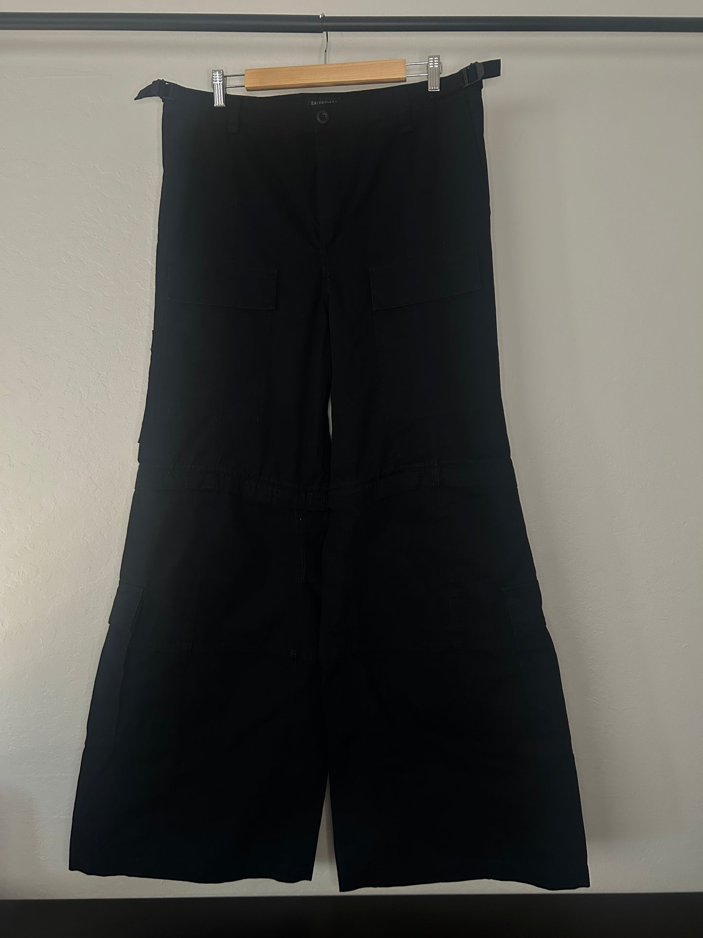 Balenciaga Black Flared Convertible Cargo Pants