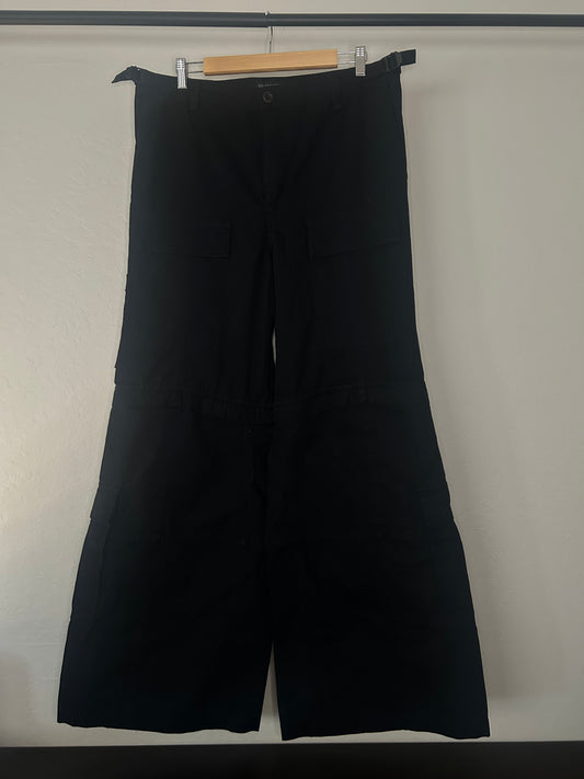 Balenciaga Black Flared Convertible Cargo Pants