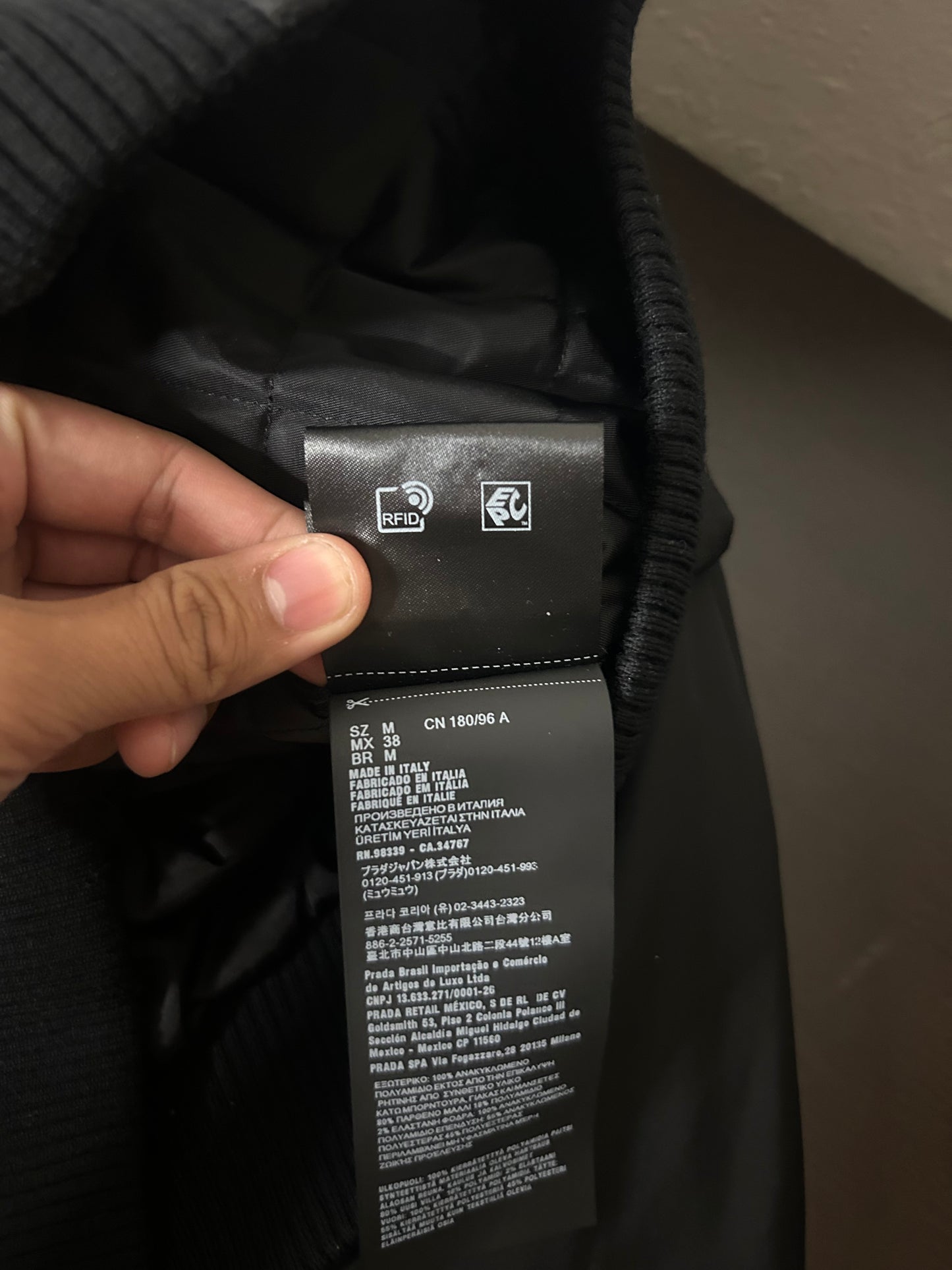 Prada Black Triangle Nyon Bomber