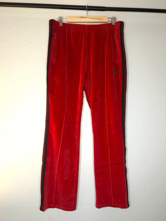 Needles Red and Grey Velvet Track Pants