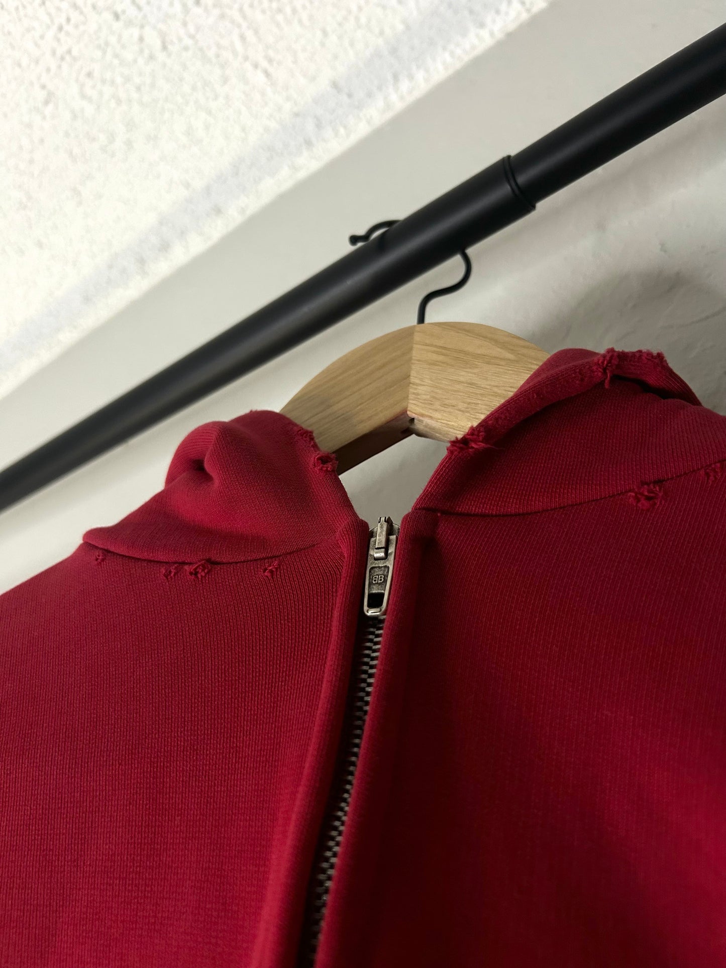 Red Balenciaga Stencil Zip Up