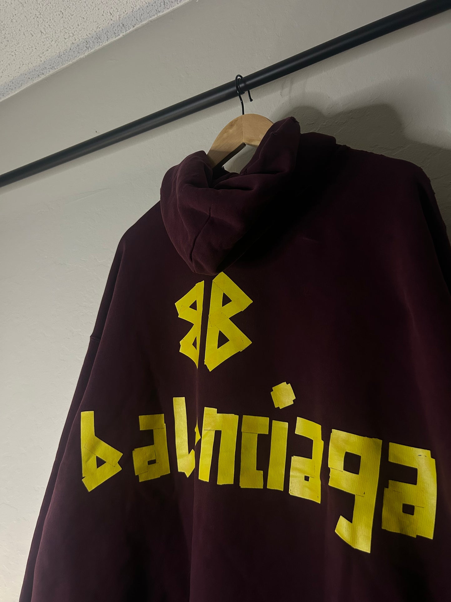 Balenciaga Burgundy Tape Hoodie