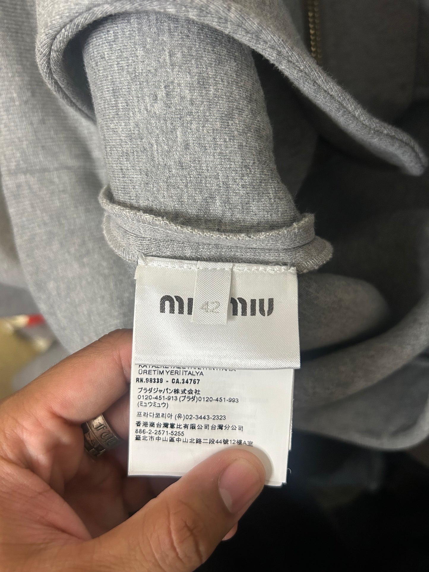Miu Miu Grey Blouson Pleated Jacket
