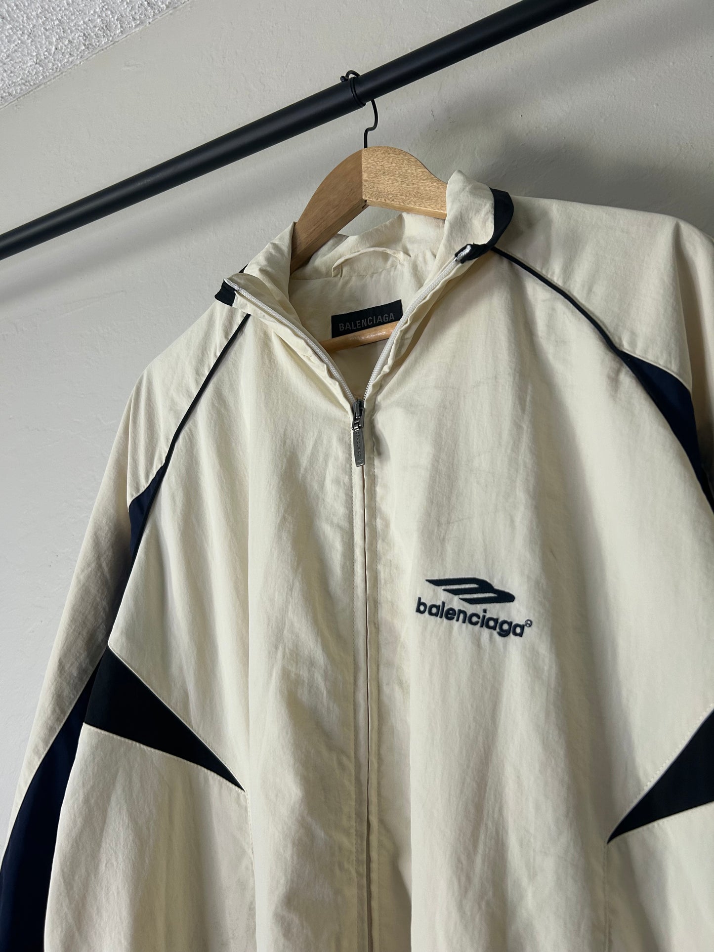Balenciaga White and Blue 3B Track Jacket