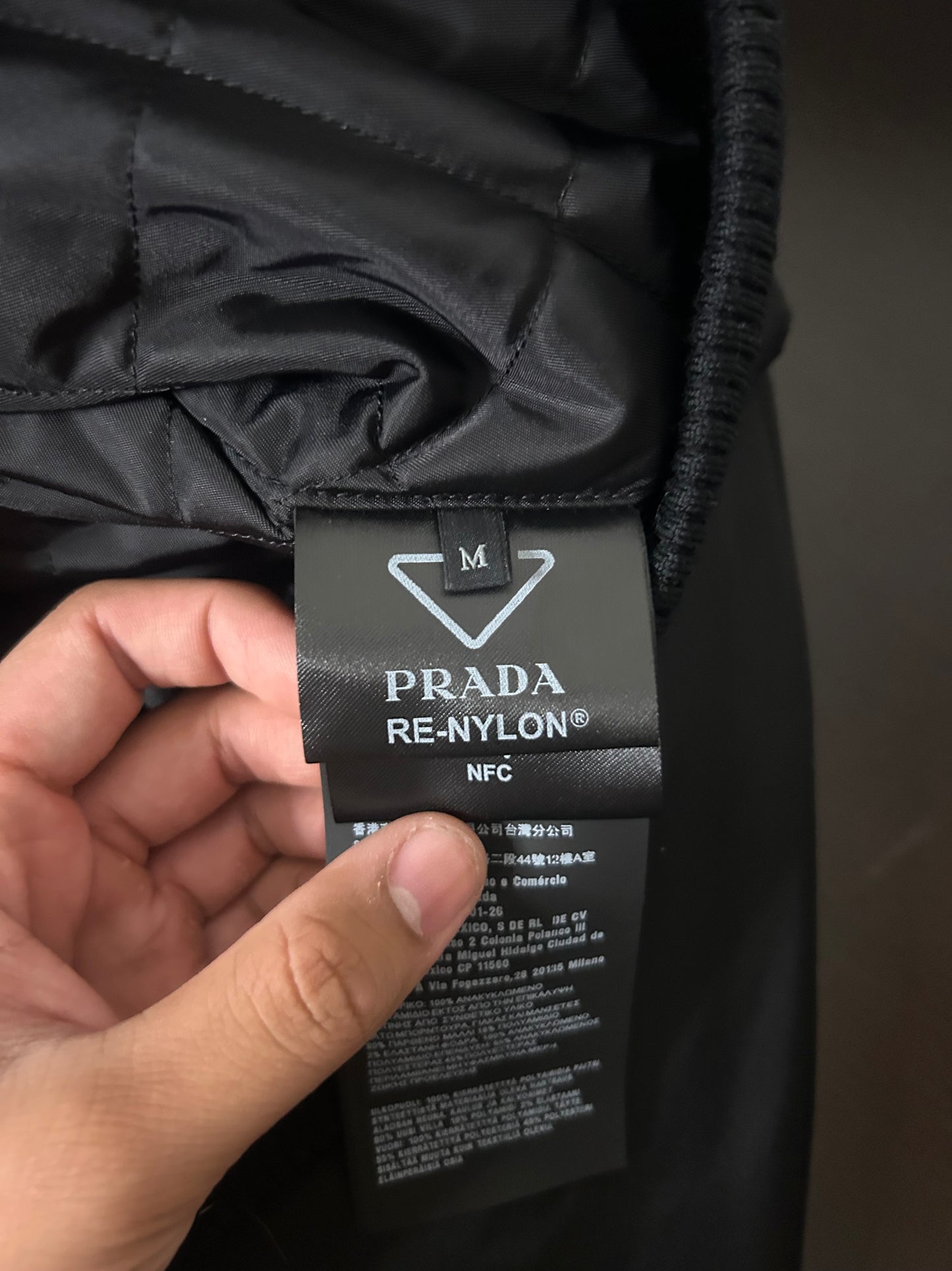 Prada Black Triangle Nyon Bomber