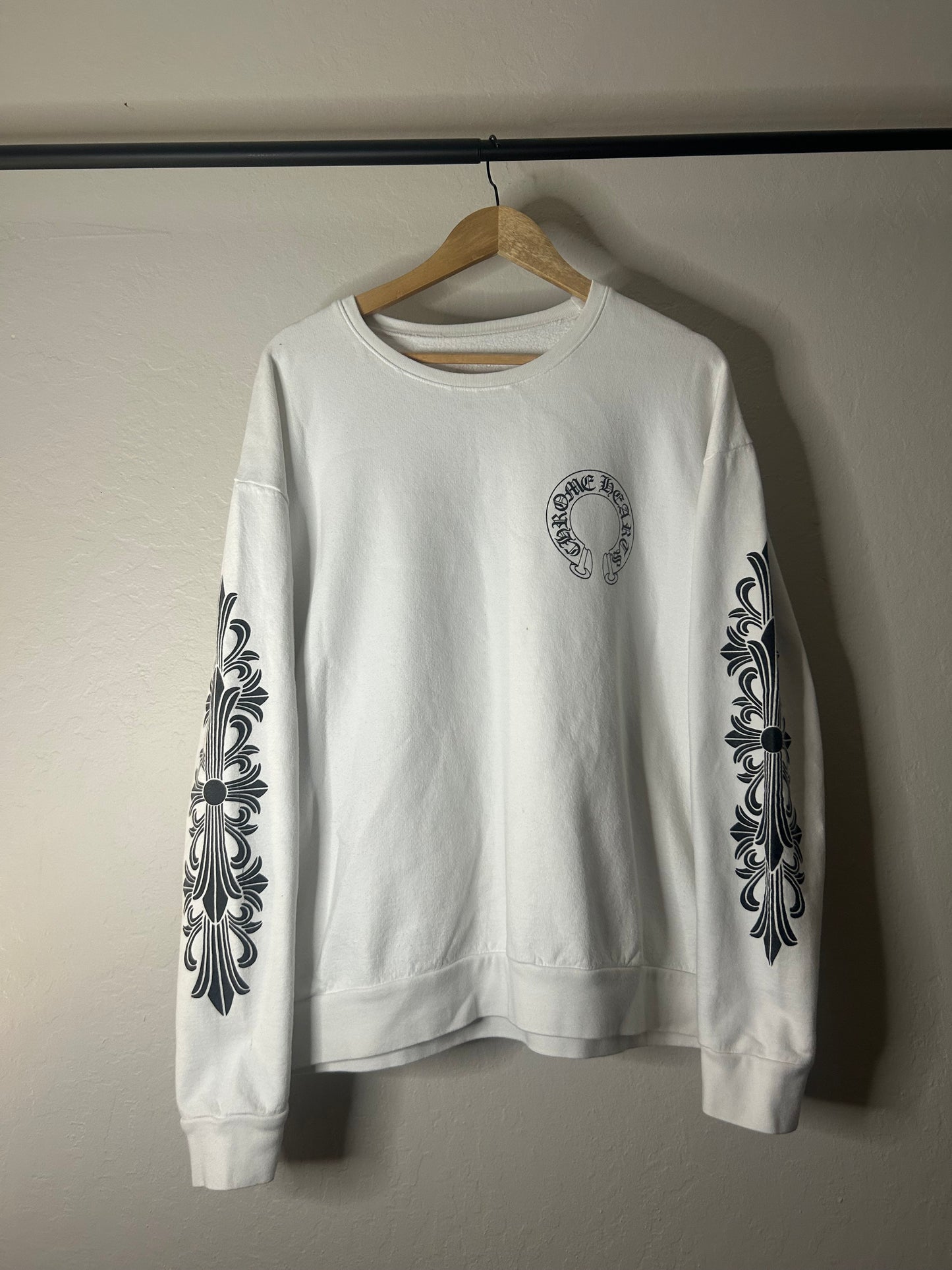 Chrome Hearts White Floral Crewneck