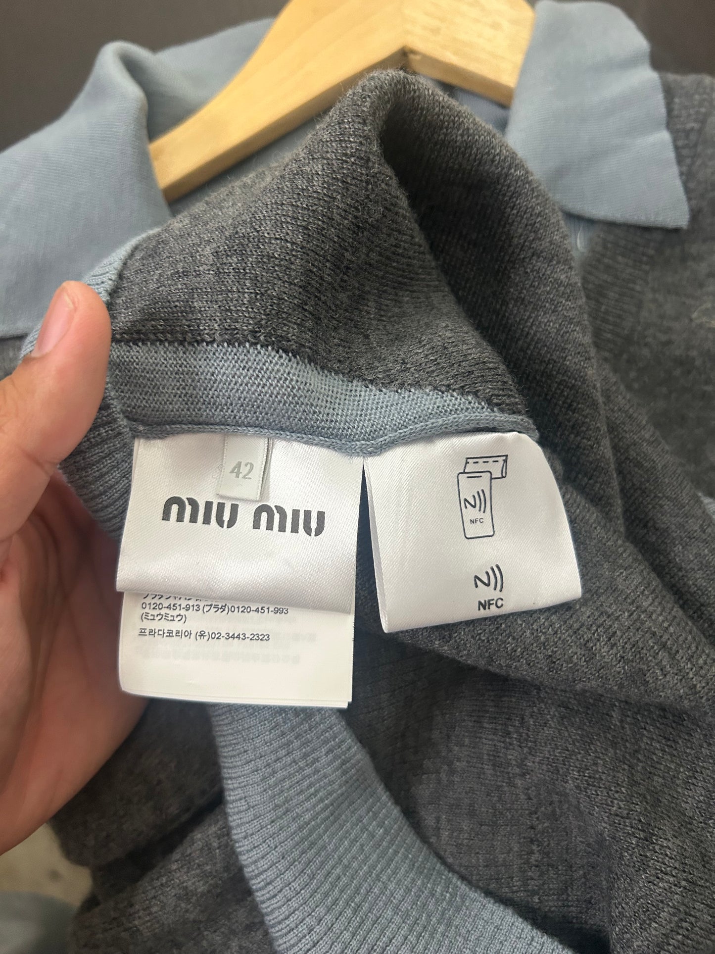 Miu Miu Double Layered Polo Sweater