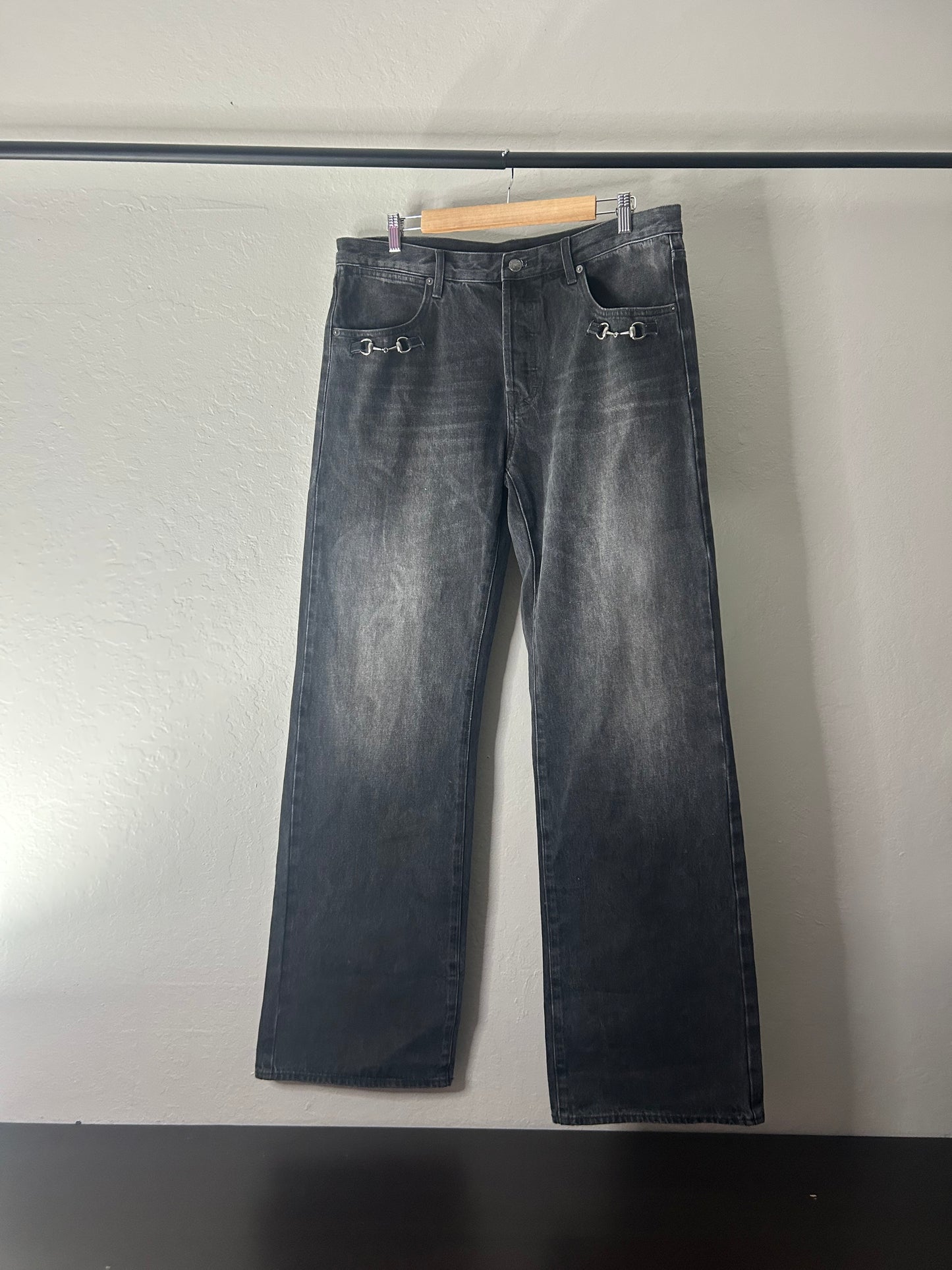 Gucci Grey Horsebit Jeans