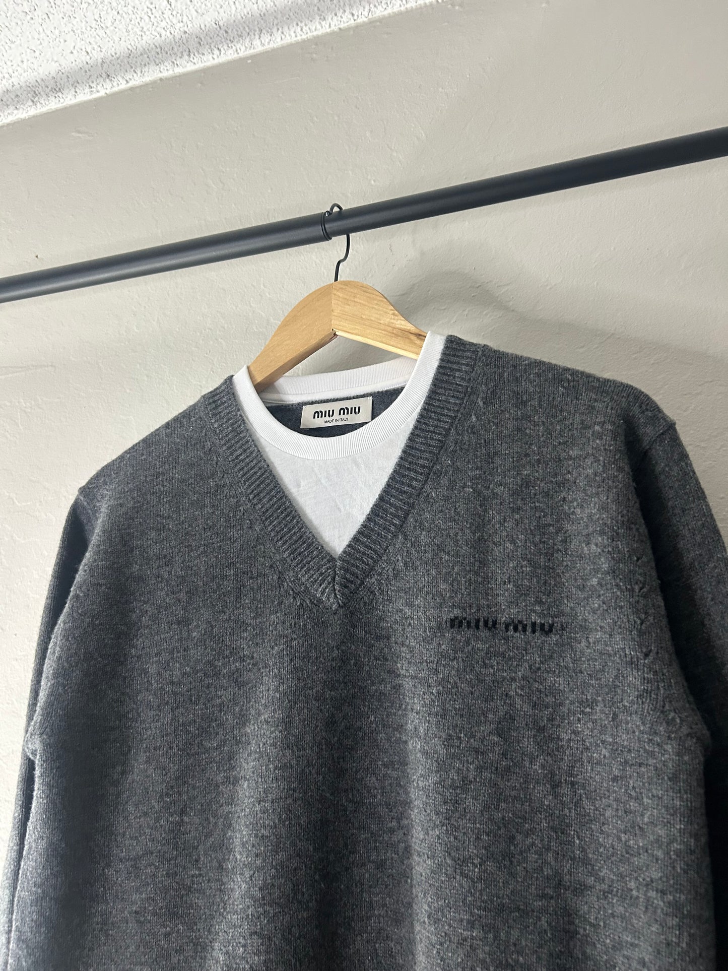 Miu Miu Double Layer Wool Sweater