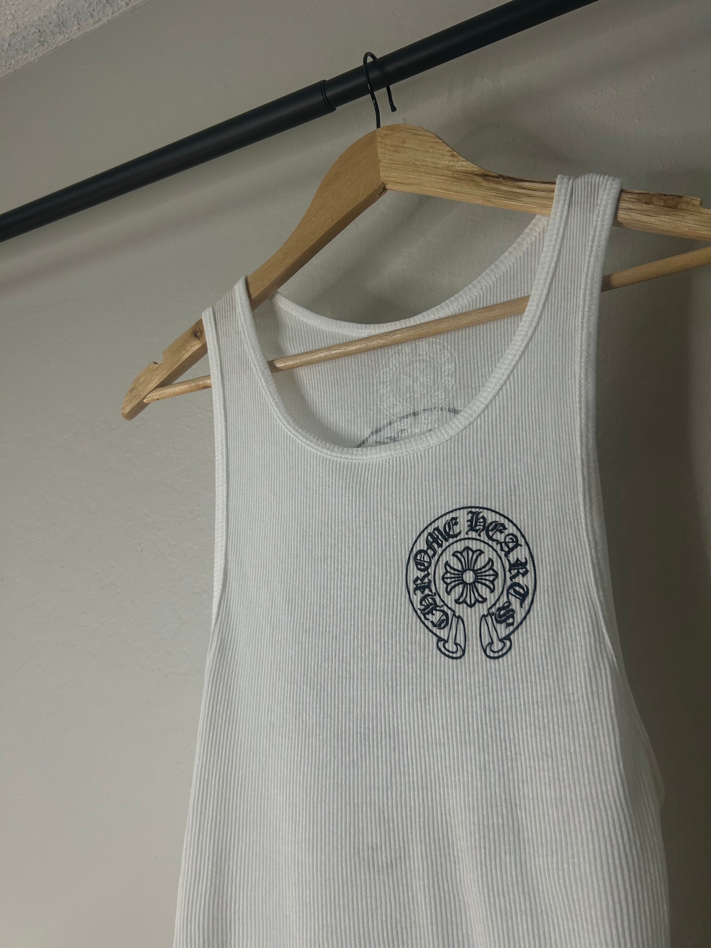 Chrome Hearts White Horseshoe Tank Top