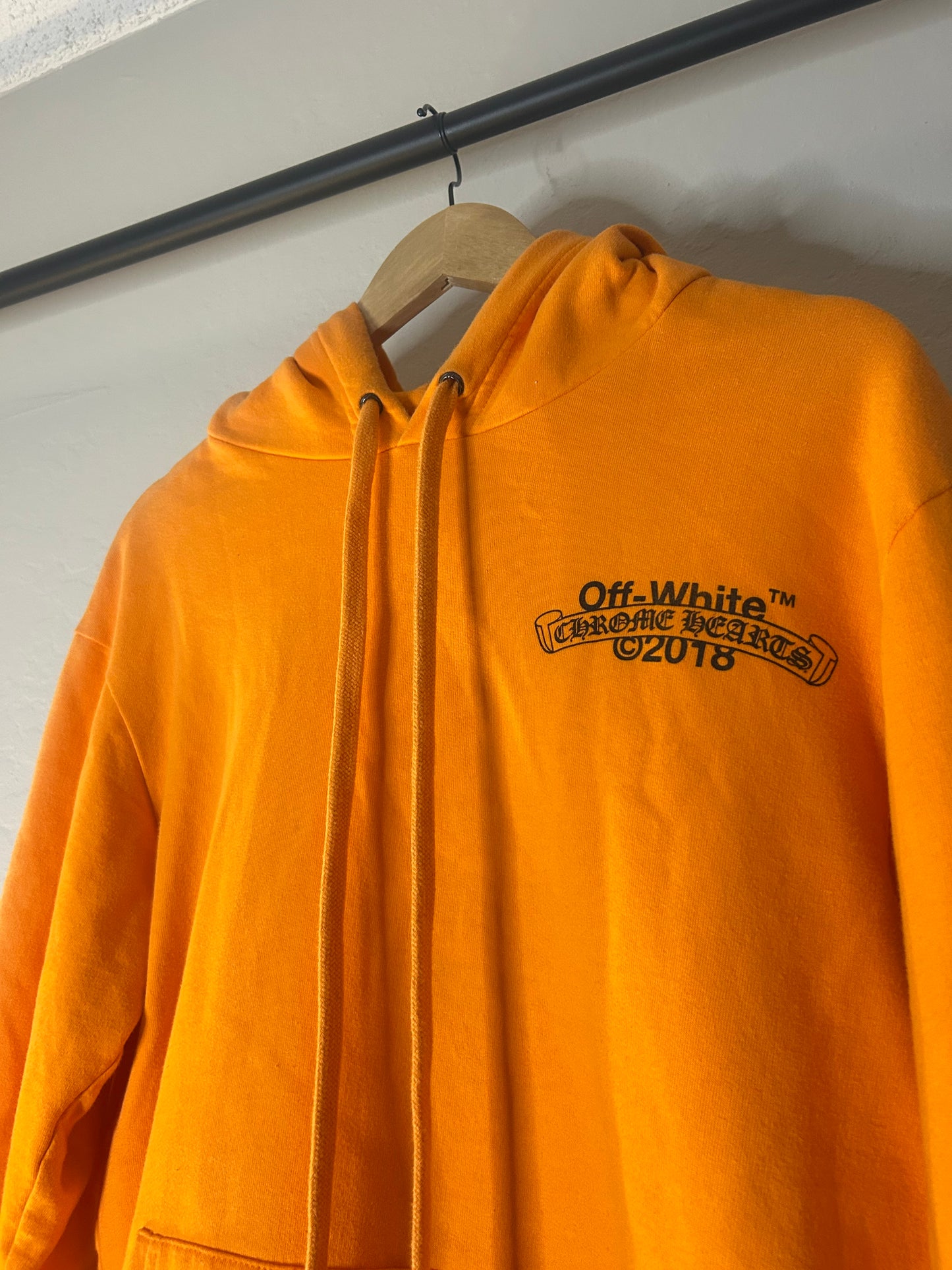 Chrome Hearts Off White Orange Scroll Hoodie