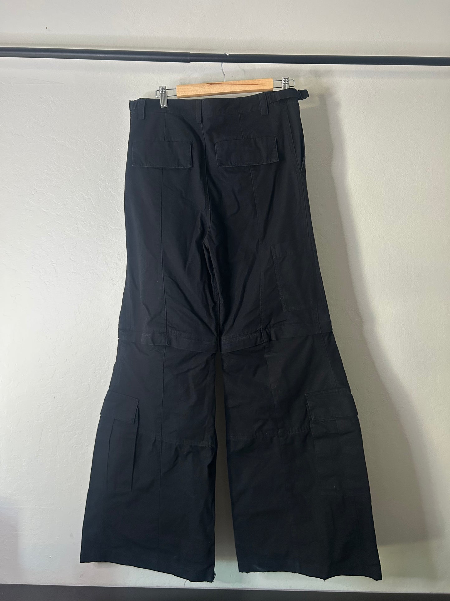 Balenciaga Black Flared Convertible Cargo Pants