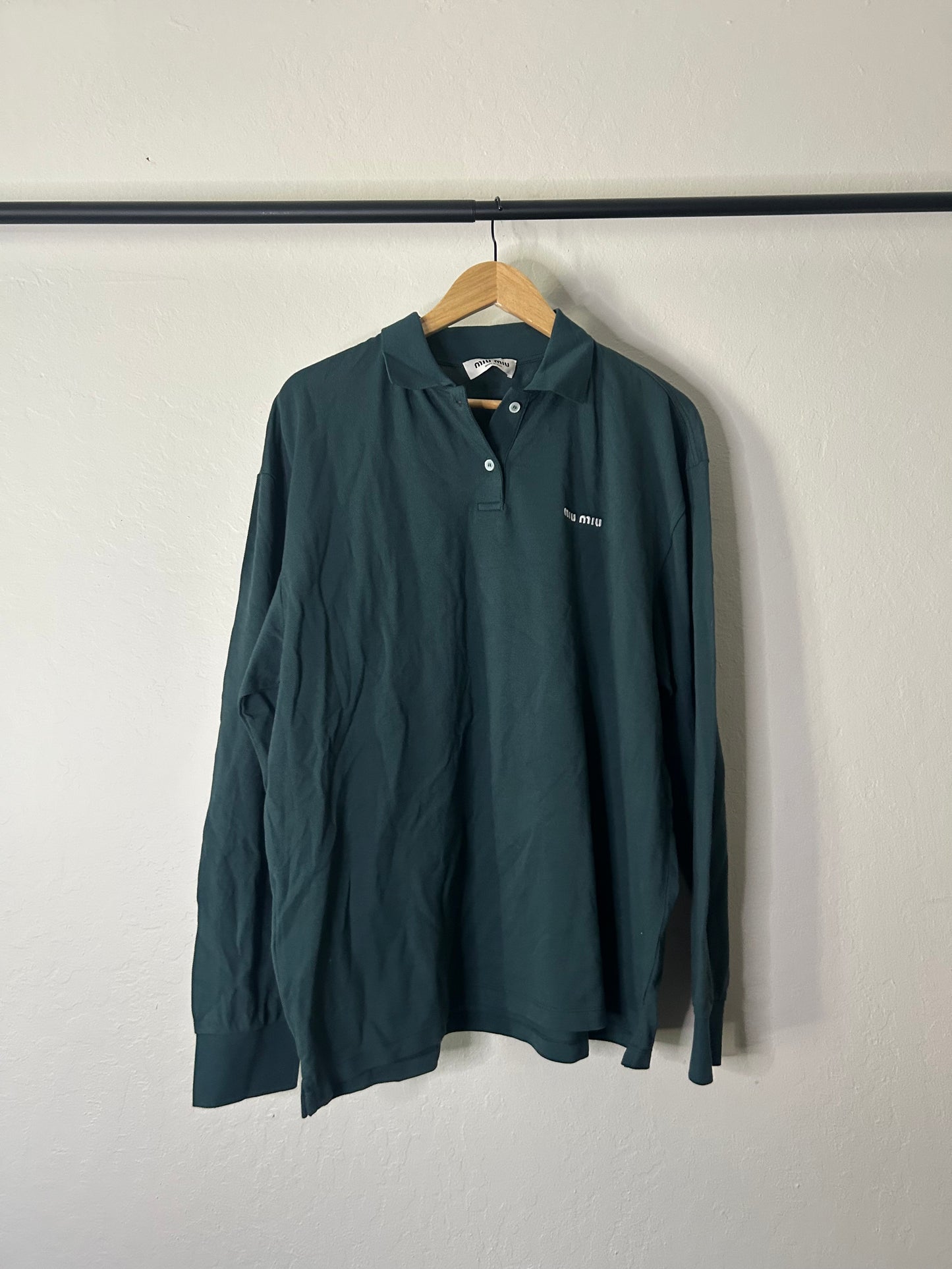 Miu Miu Green Longsleeve Polo