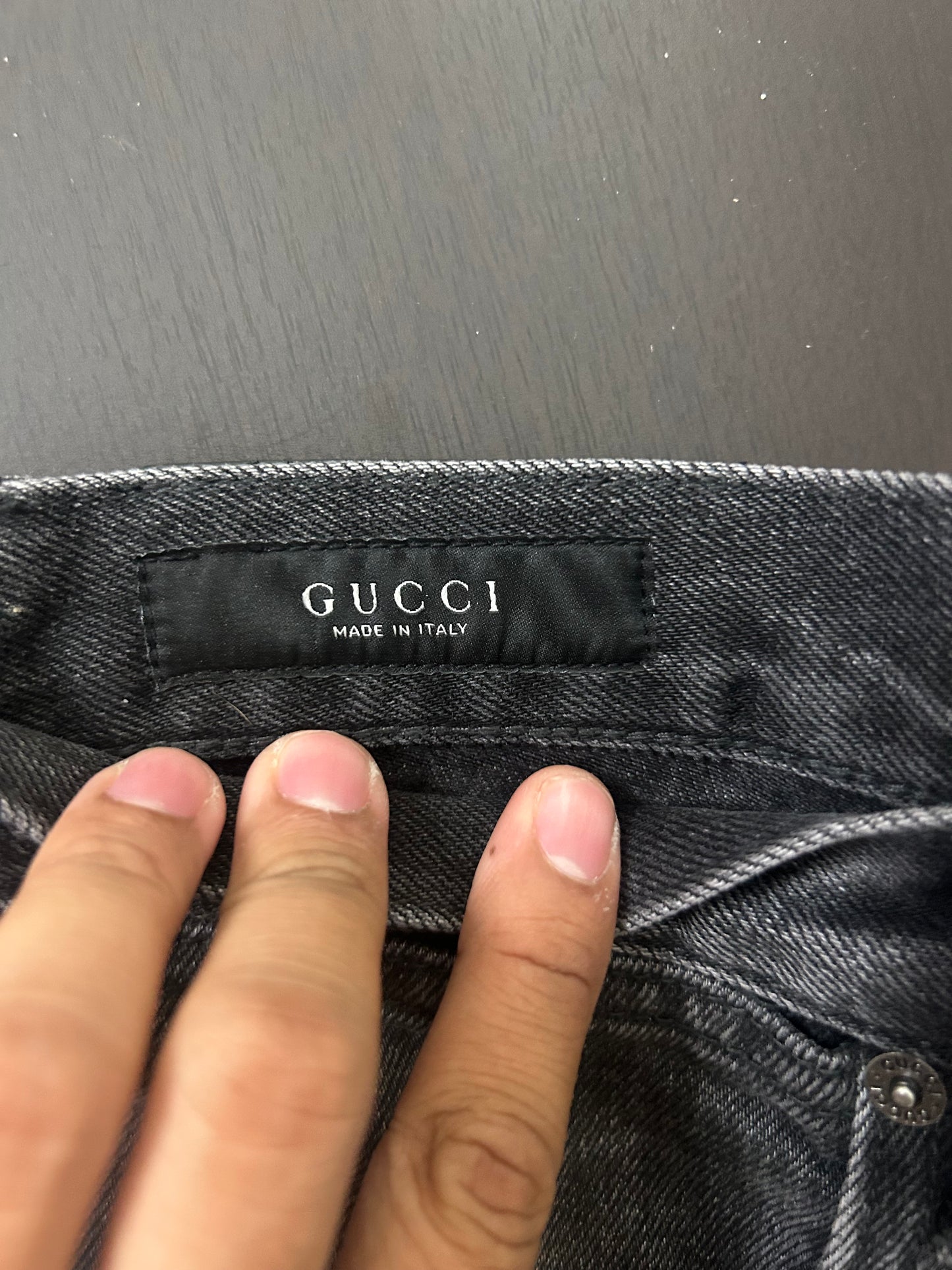 Gucci Grey Horsebit Jeans