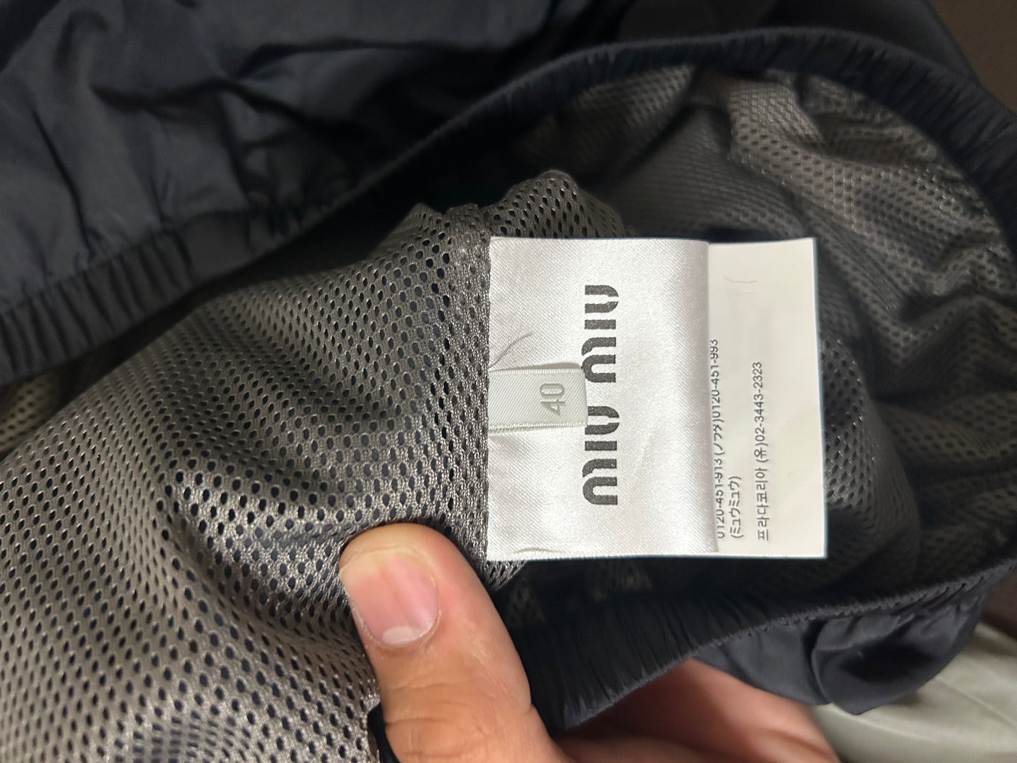 Miu Miu Navy Striped Wind Breaker